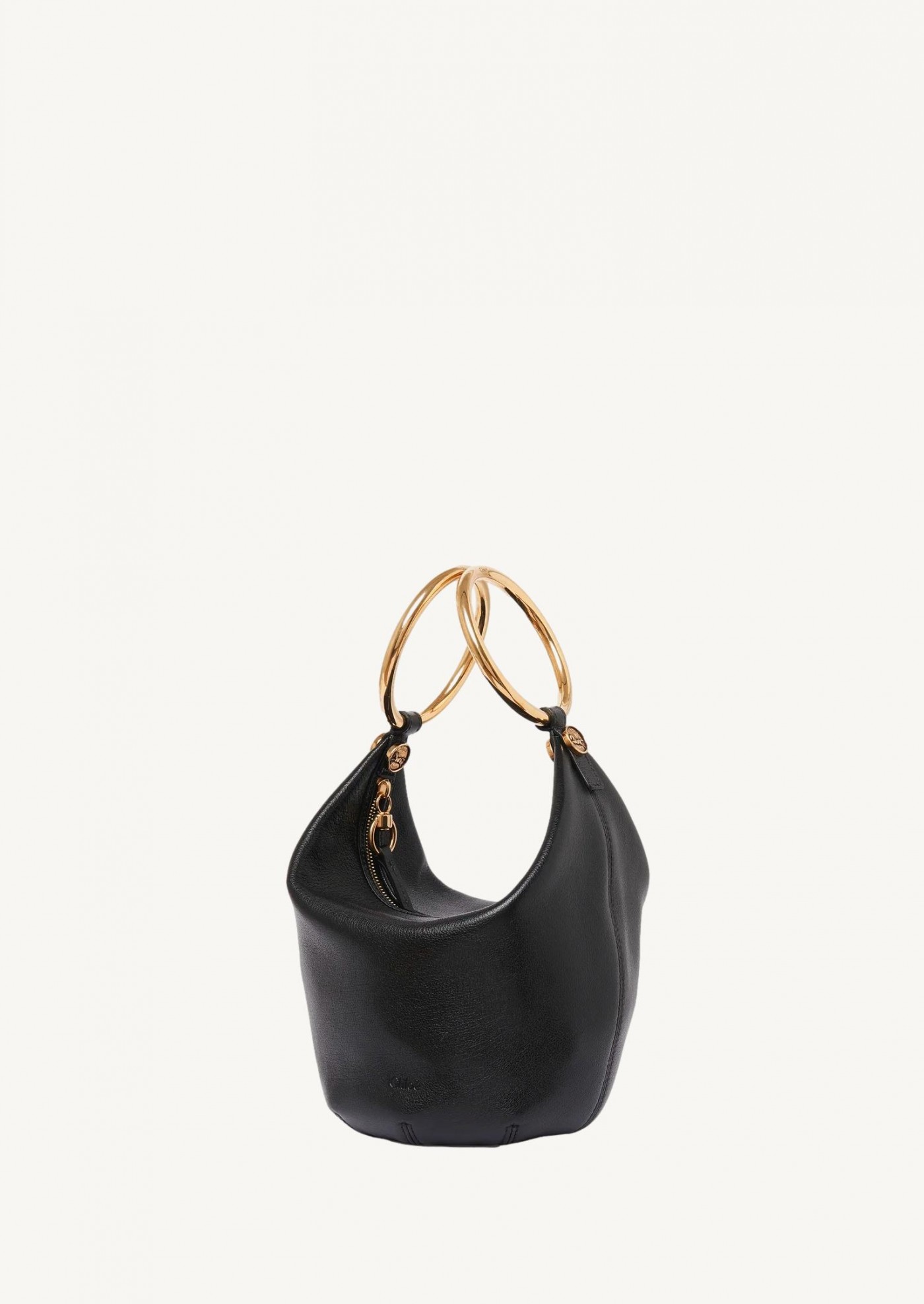 Small shoulder bag Bracelet bag in black grained leather Chloé