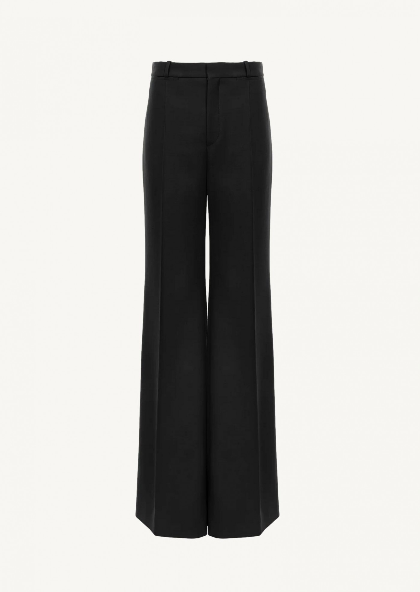 Flared tailored pants in powder grain wool