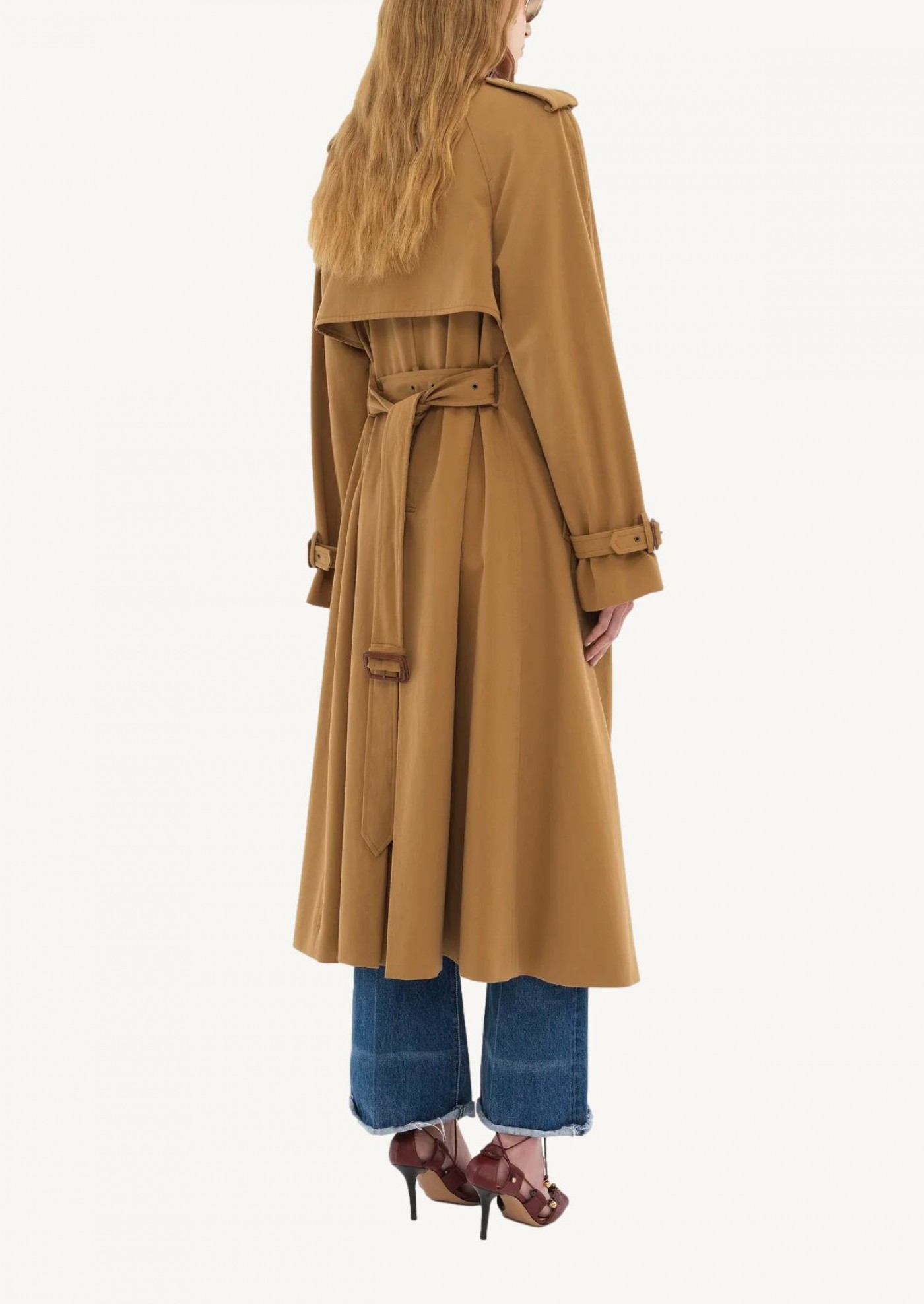 Trench long en gabardine de coton Chloé