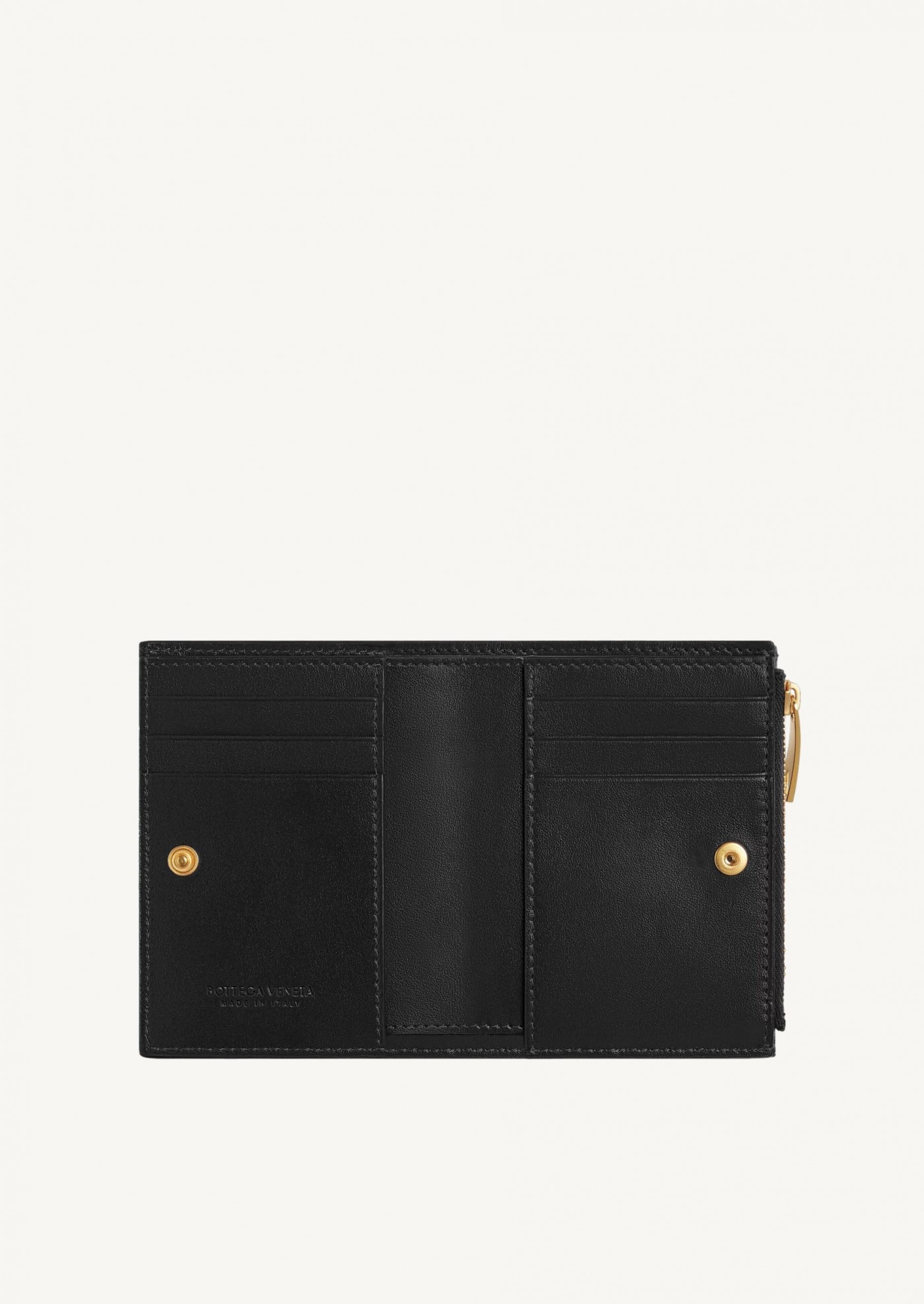Wallet Bi-Fold Intrecciato small size black Bottega Veneta