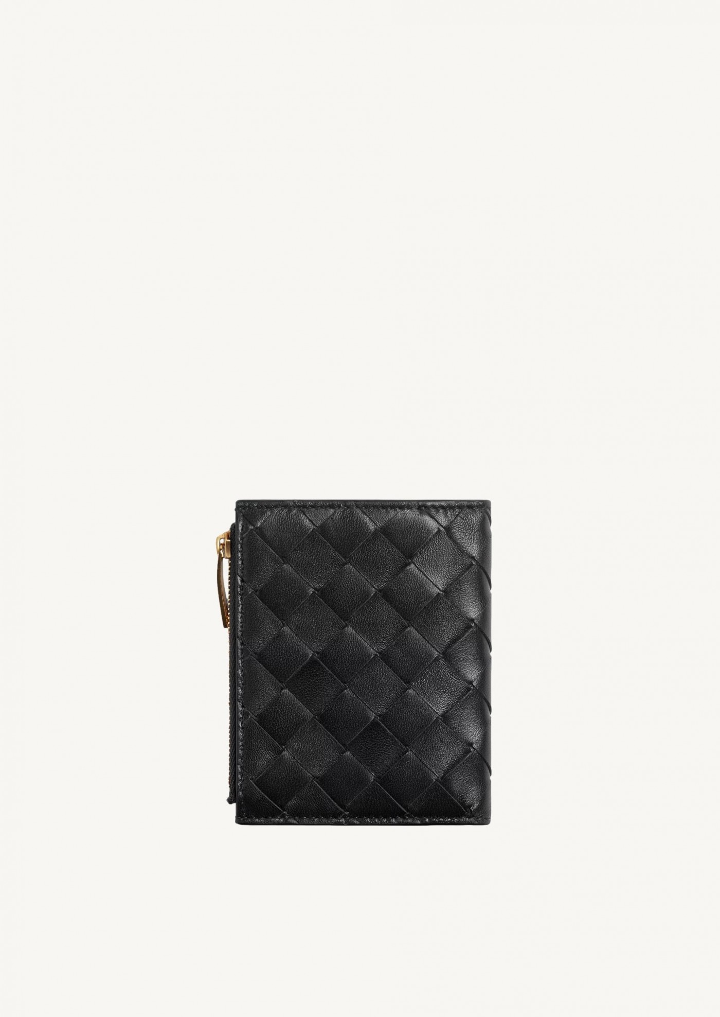 Portefeuille Bi-Fold Intrecciato petit format noir