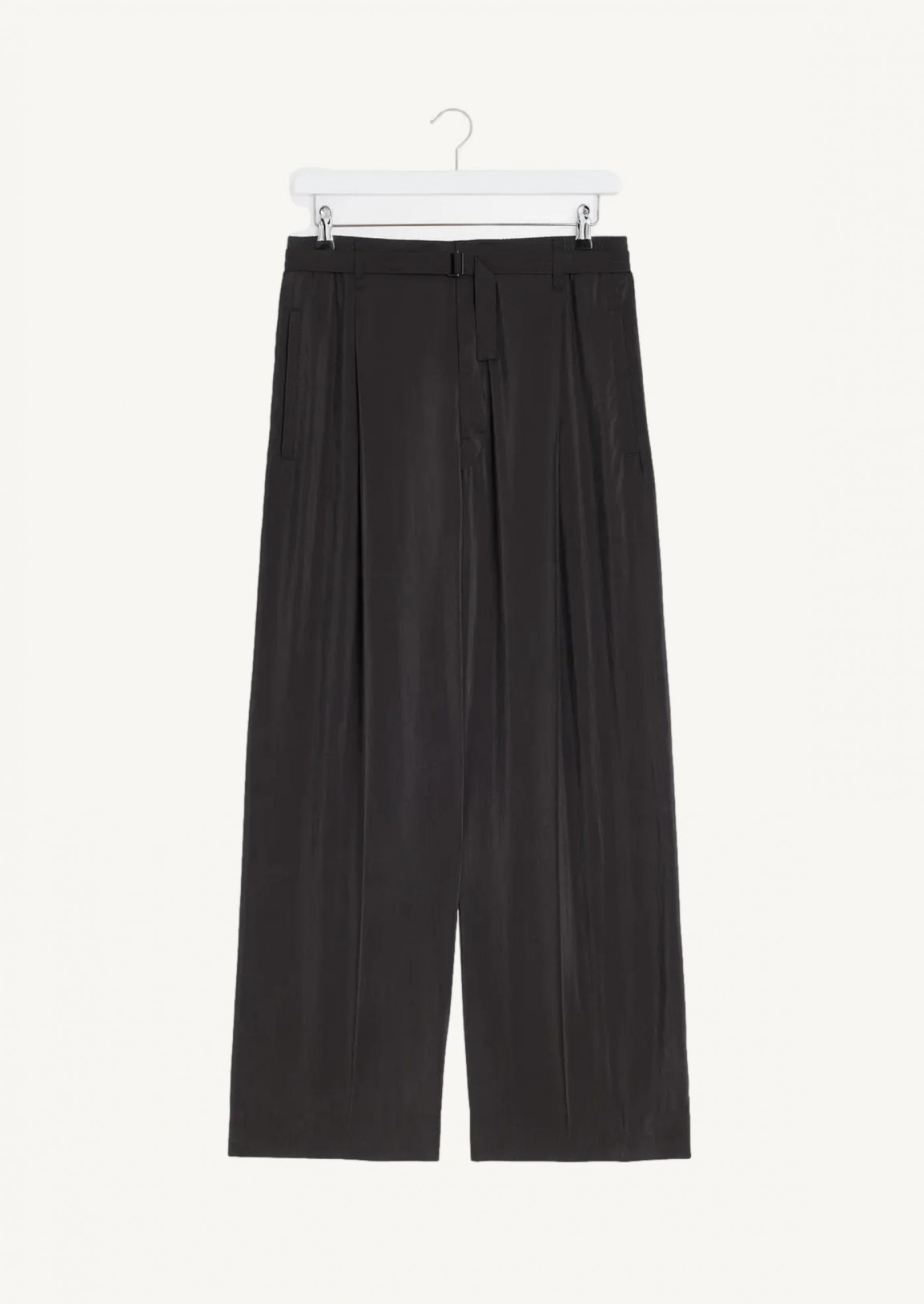 Belted espresso casual pants