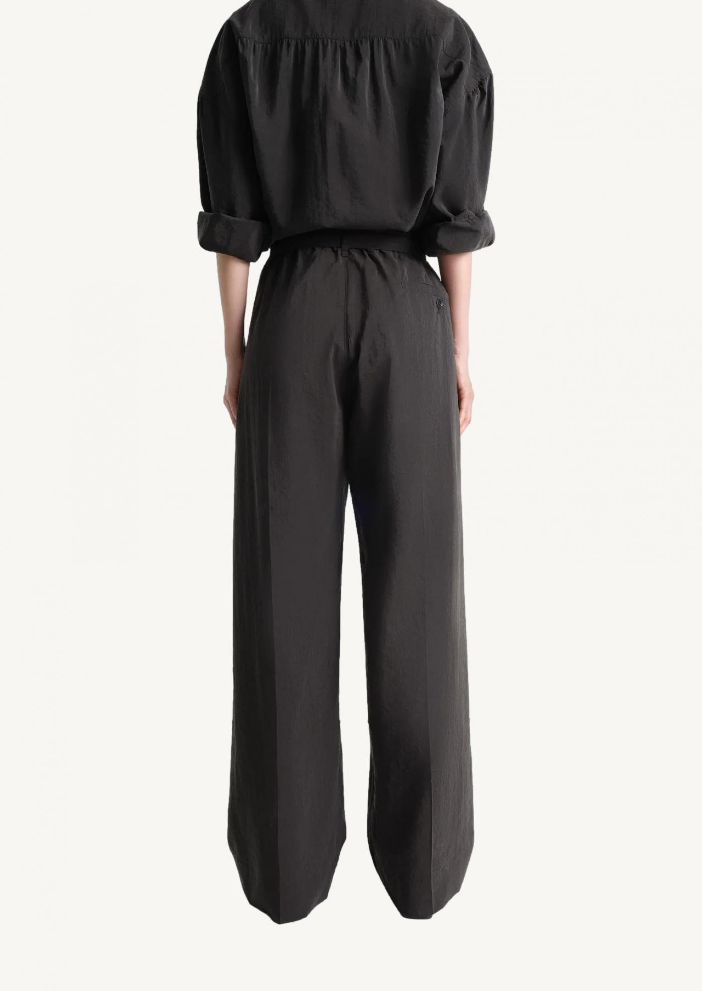 Belted espresso casual pants Lemaire