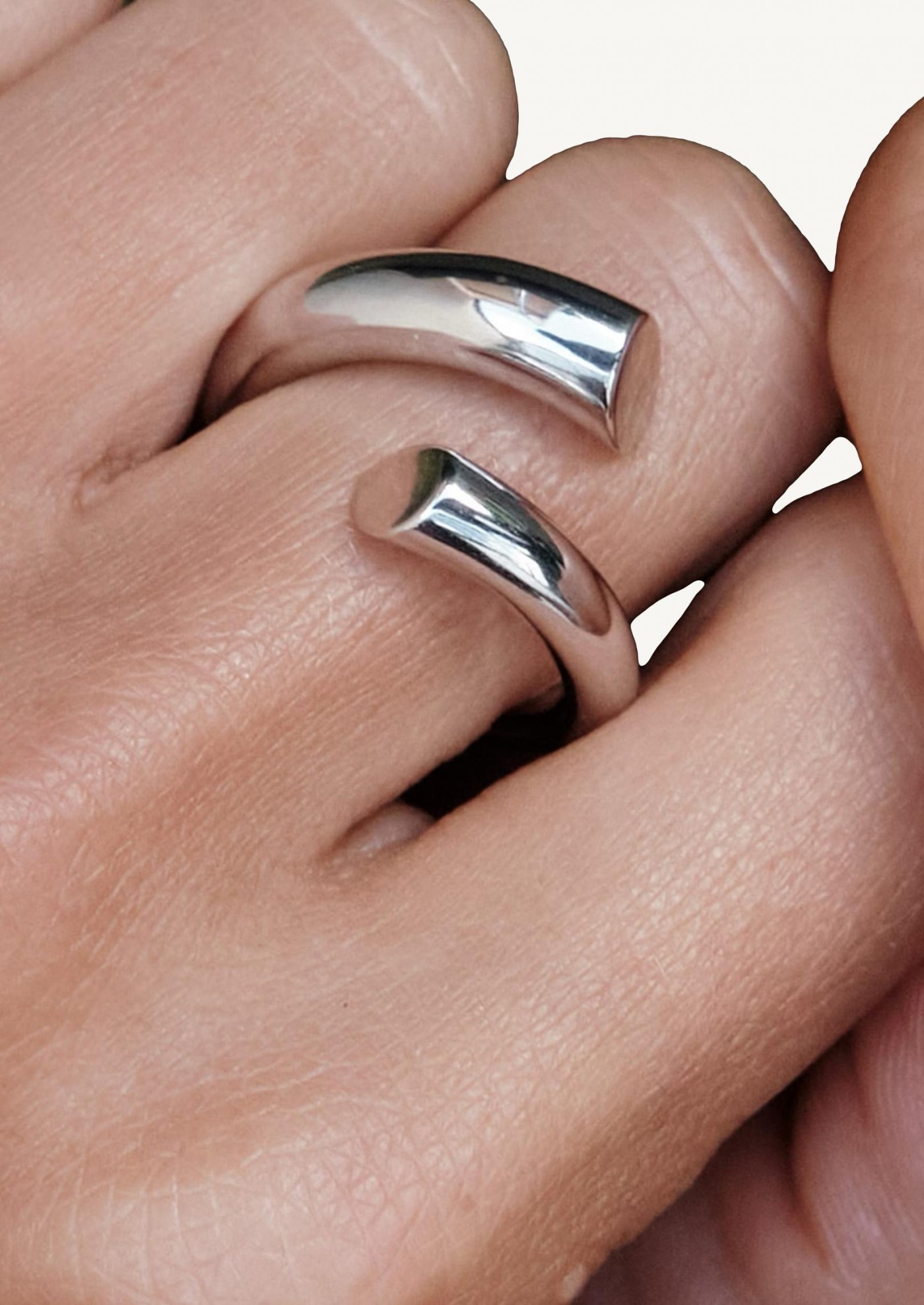Bague biseau en argent