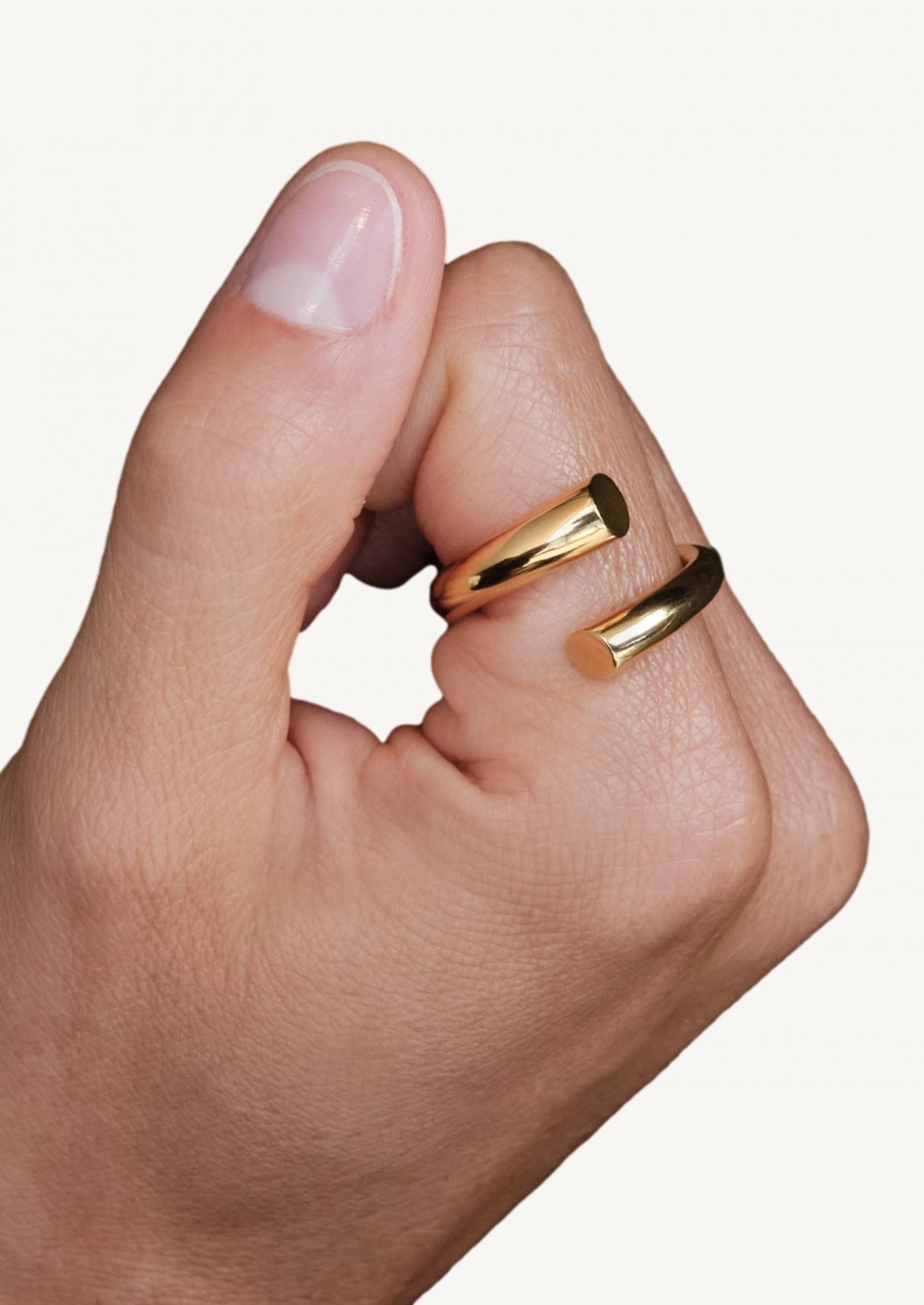 Bague biseau en vermeil
