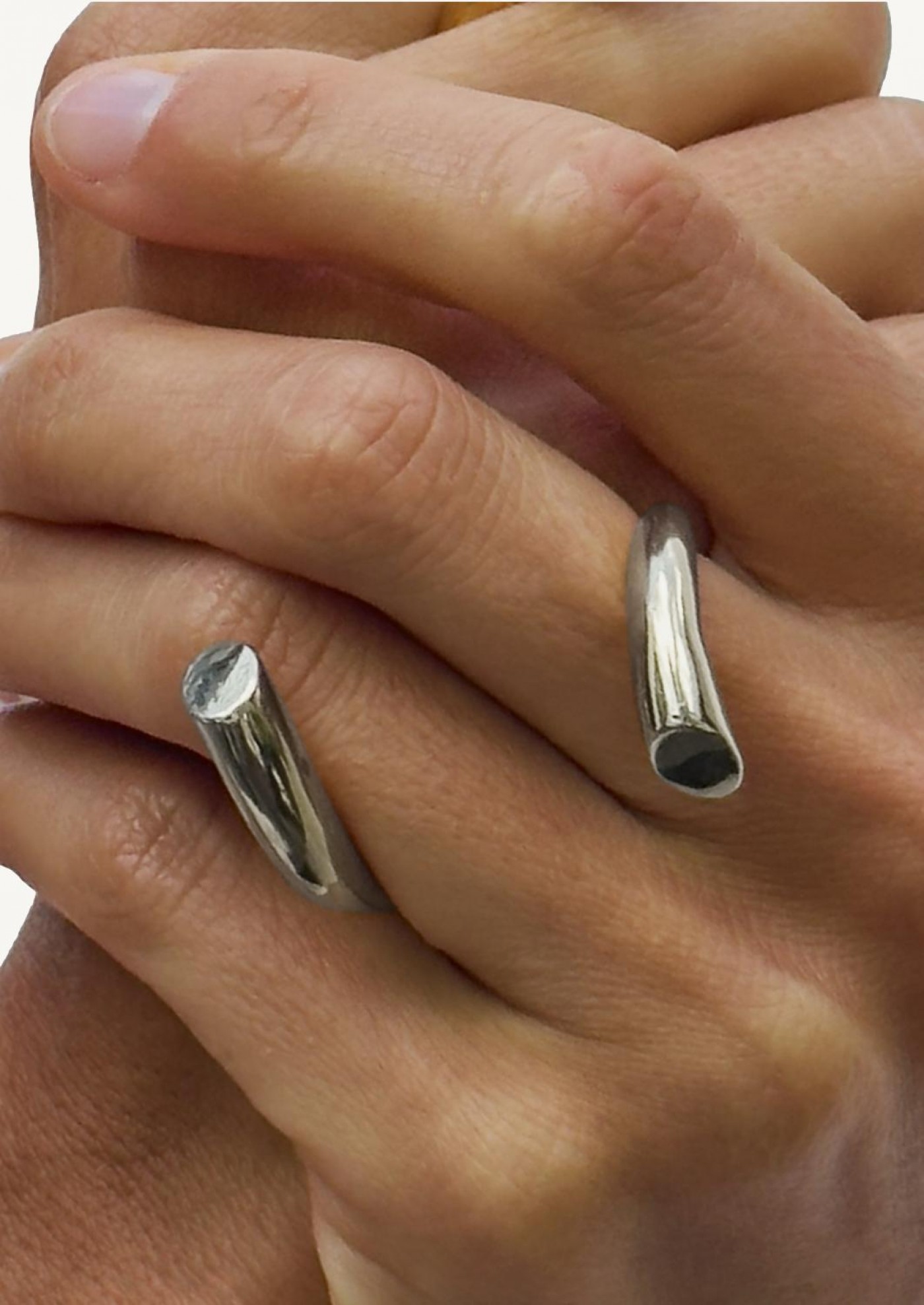 Bague double biseau en argent