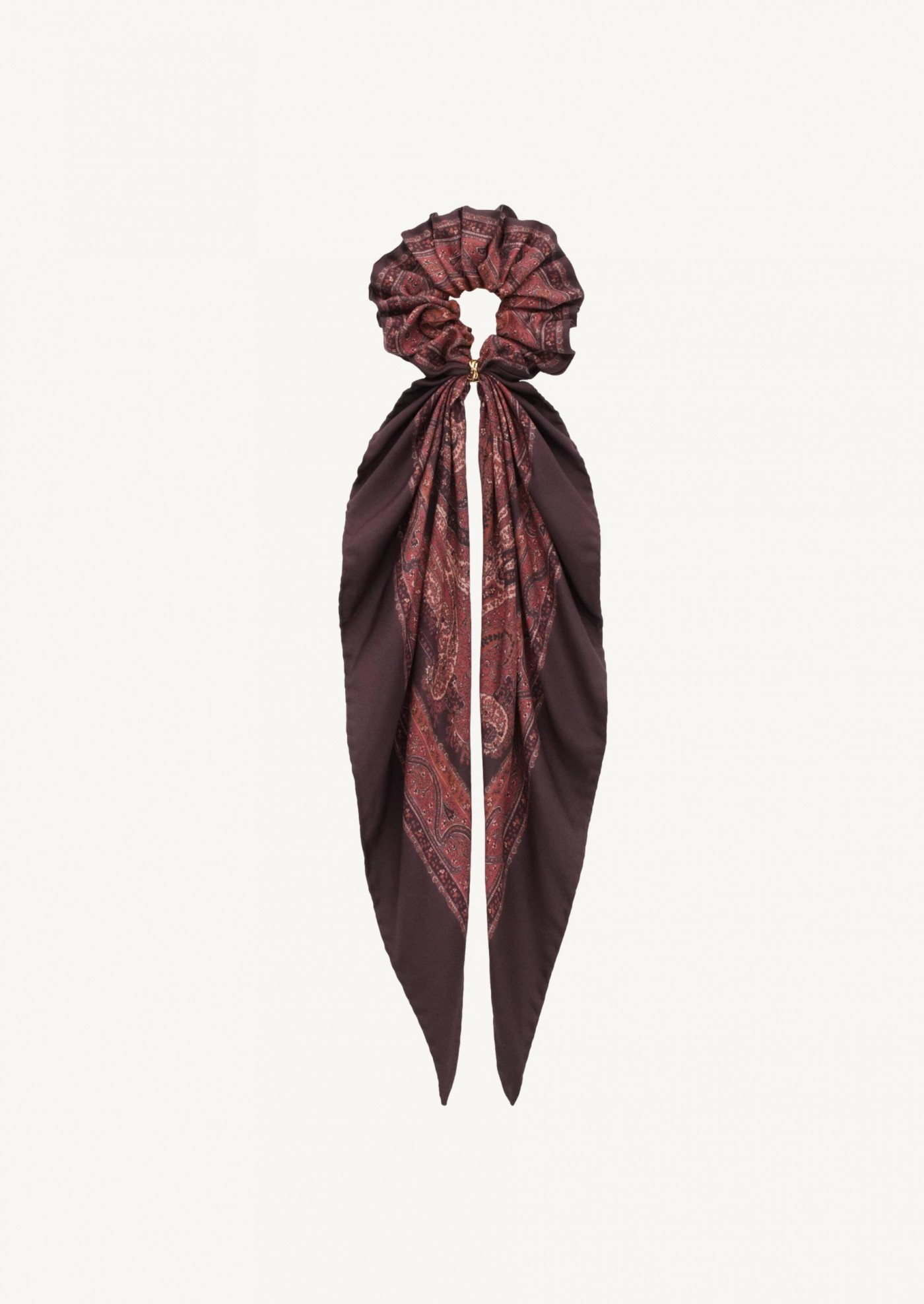 Cassandre scrunchie in paisley silk twill