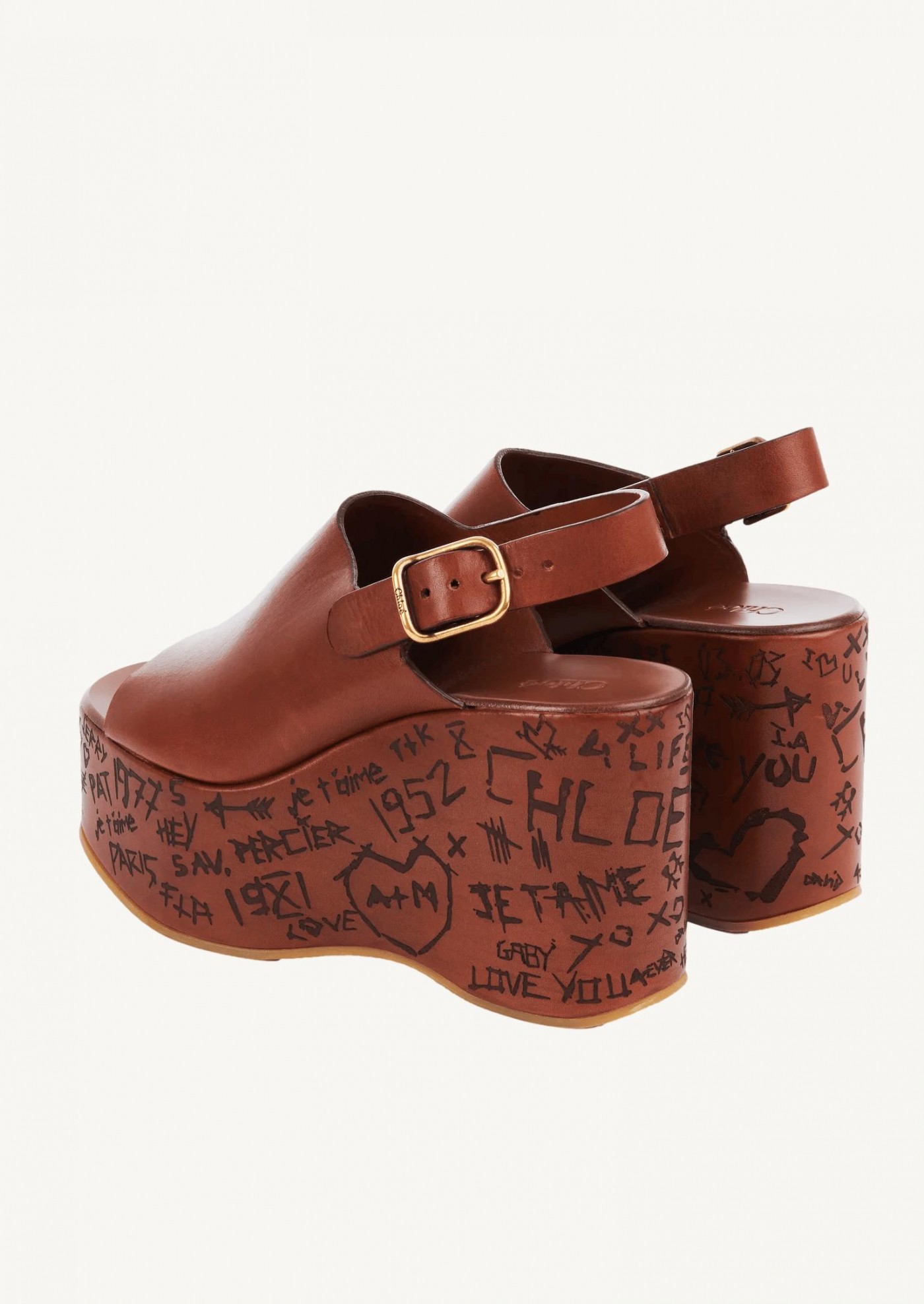 サンダル・ミュール Chloe' MAXIME WEDGE SANDALS Chloé Maxime Wedge Sandal in Ginger brown | Chloé TH