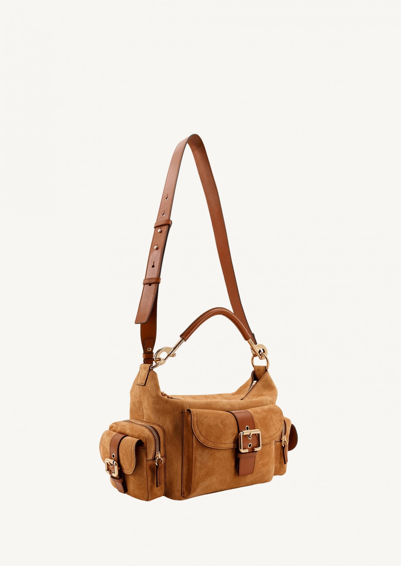 Sac camera bag en cuir velours tan Chloé Sac camera bag en cuir velours tan Chloé