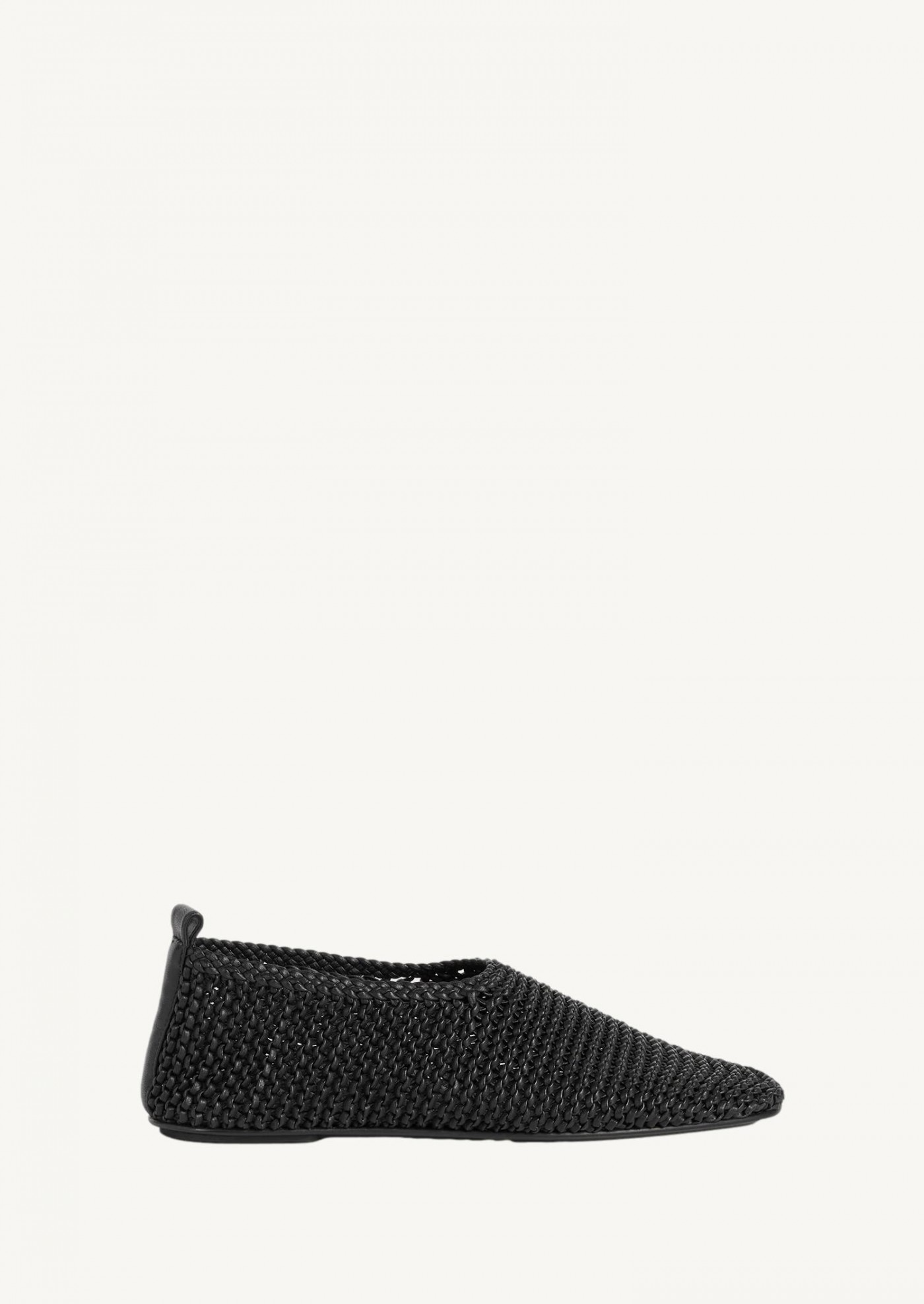 Ballerines en cuir tressé noir