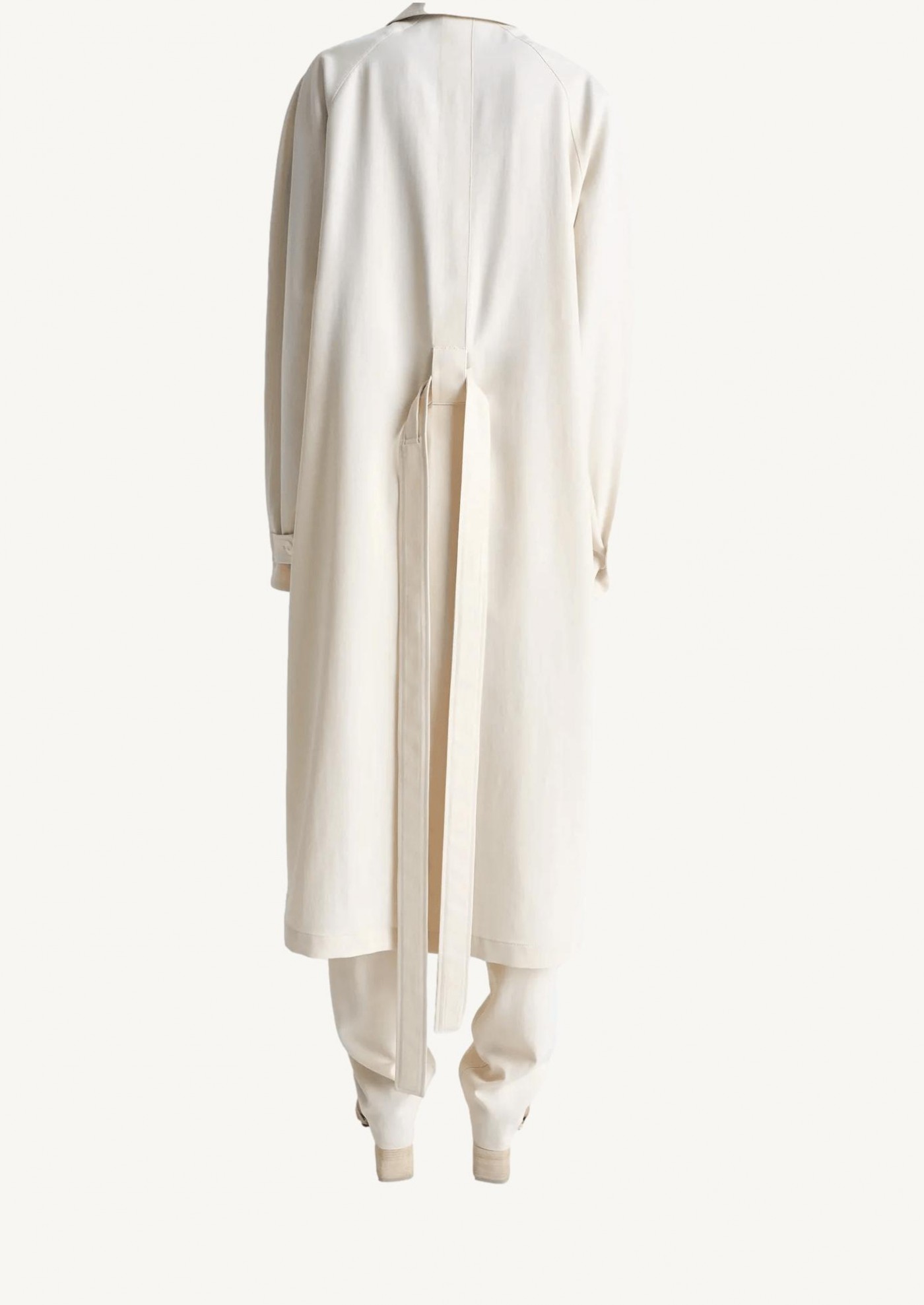 Belted overcoat with slits Lemaire