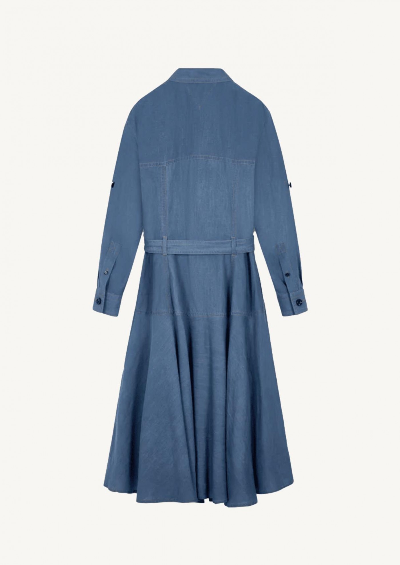 Robe chemise fluide bleue