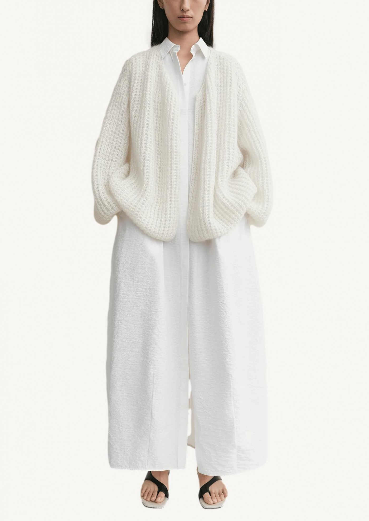 Puffed cardigan off-white