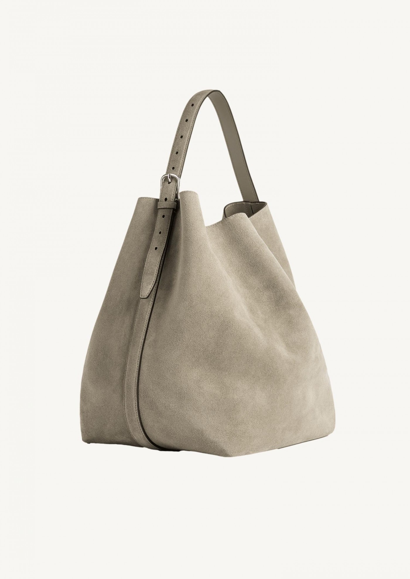 Belted suede tote desert