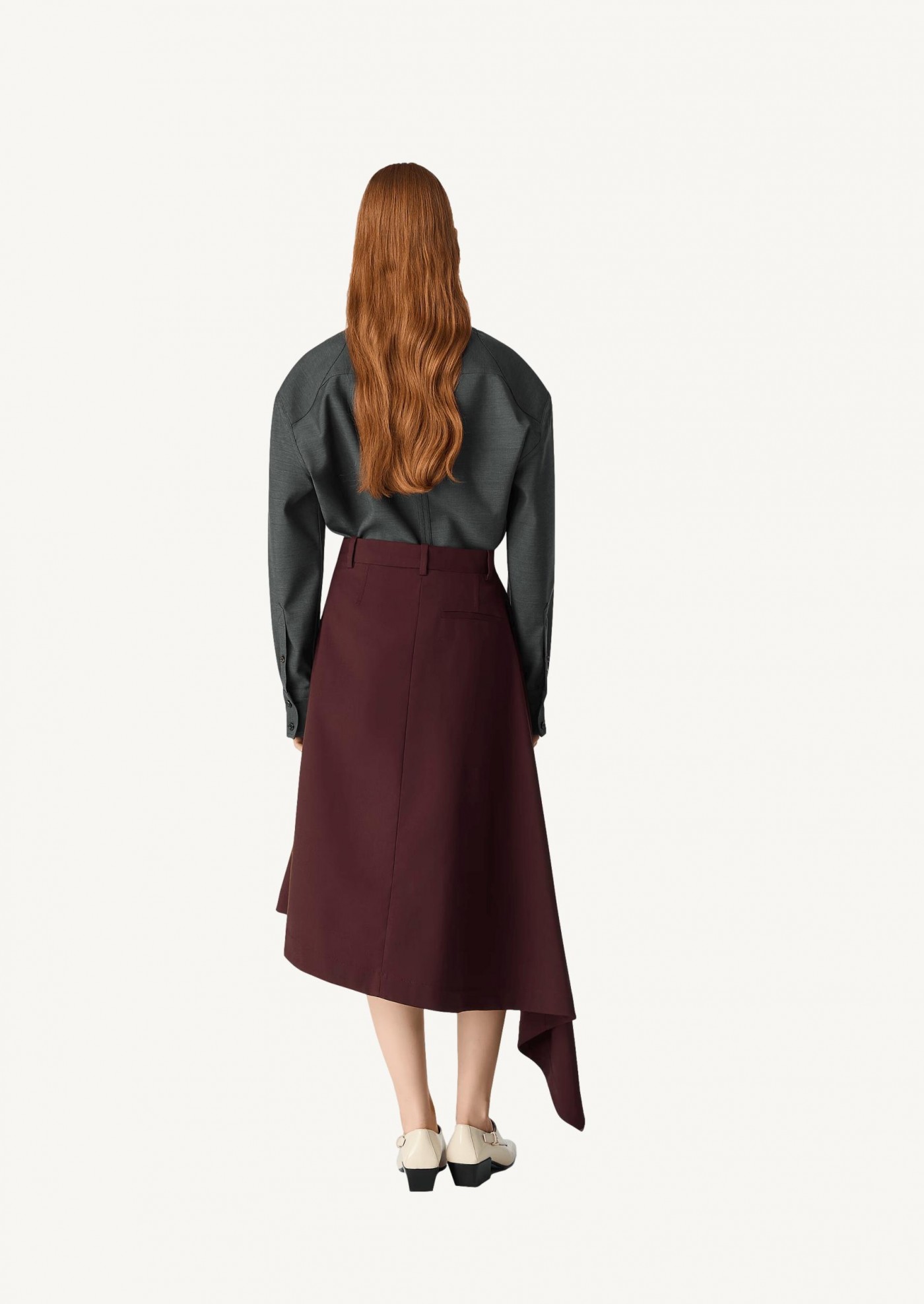 Jupe en laine subtilement rayée Bottega Veneta