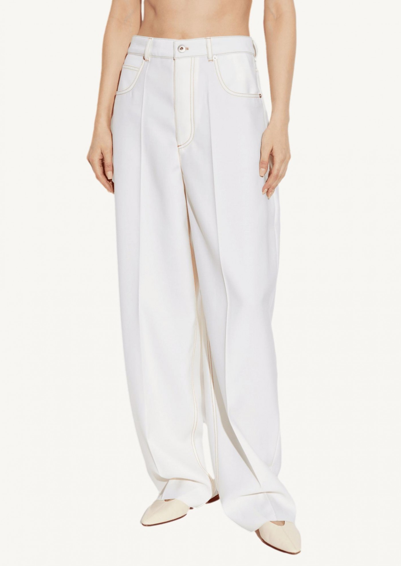 Light wool pants, dove
