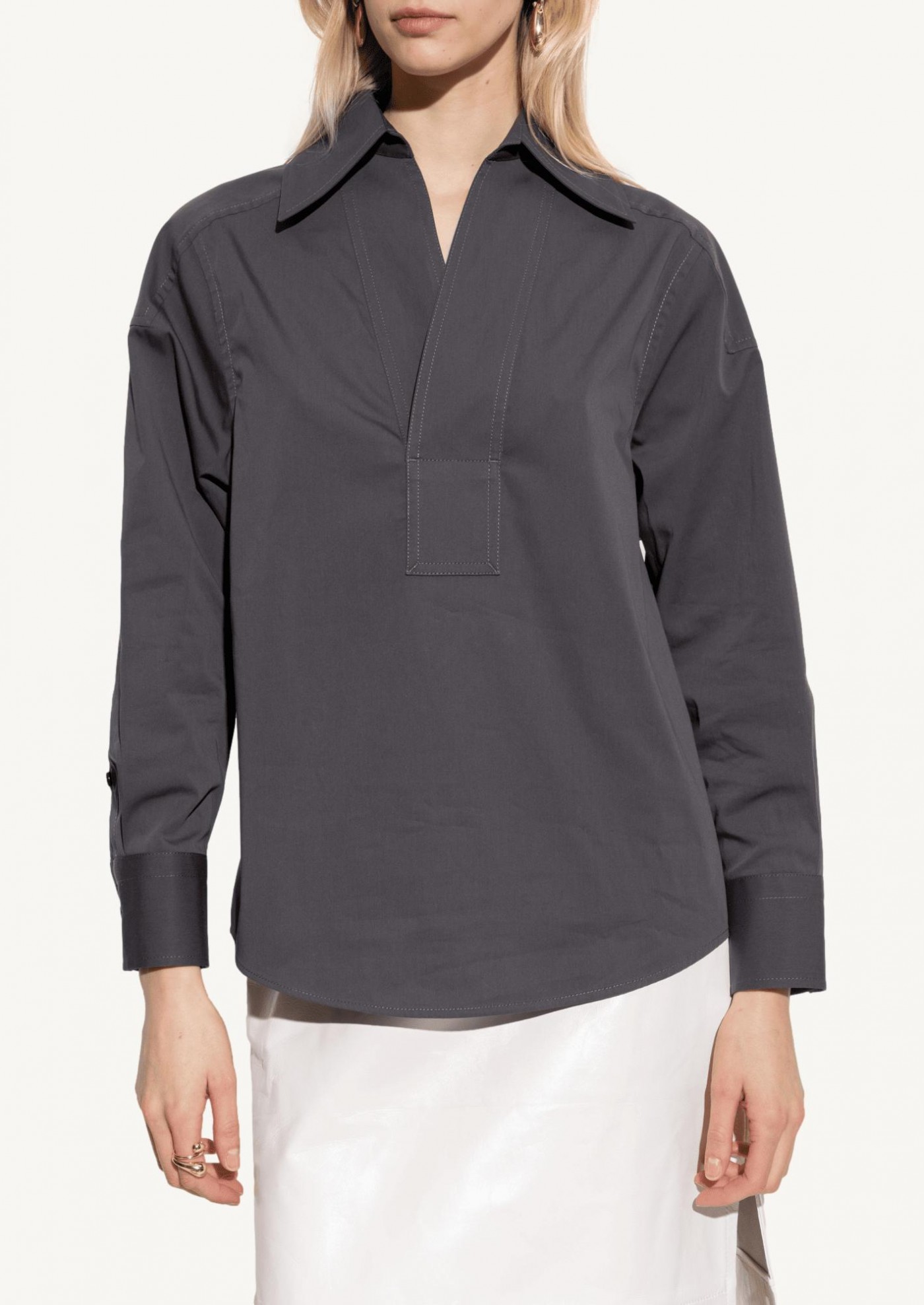 Cotton and silk shirt vulcano