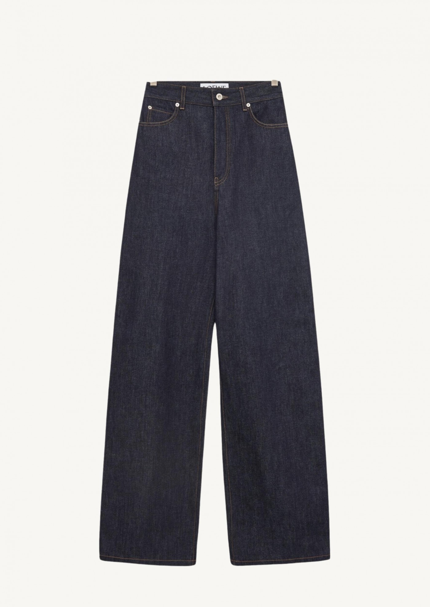 Denim raw blue high-waisted jeans