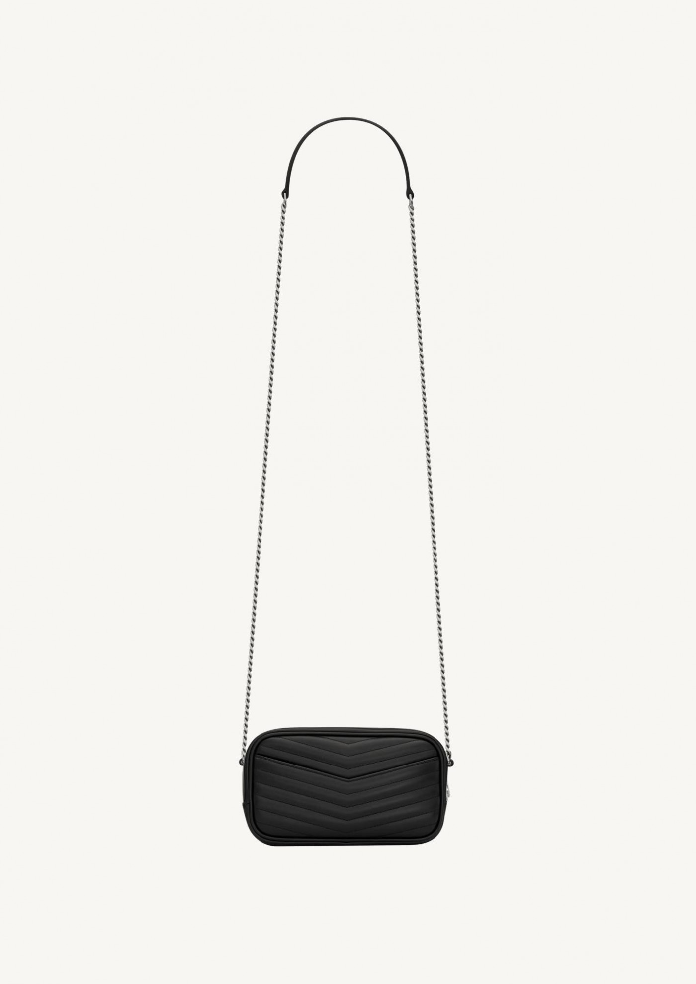 Mini Lou in quilted leather black and silver