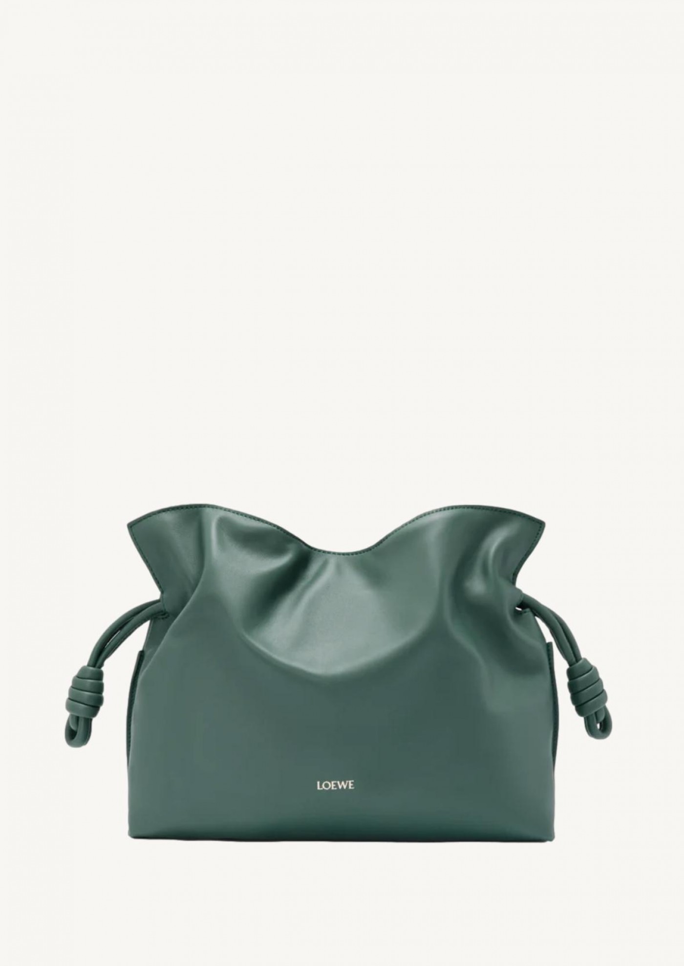 Medium Flamenco clutch bag in vetiver nappa calf leather