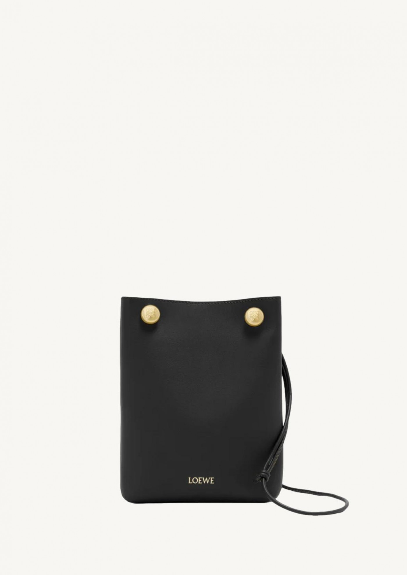 Pebble clutch bag in smooth black calf leather