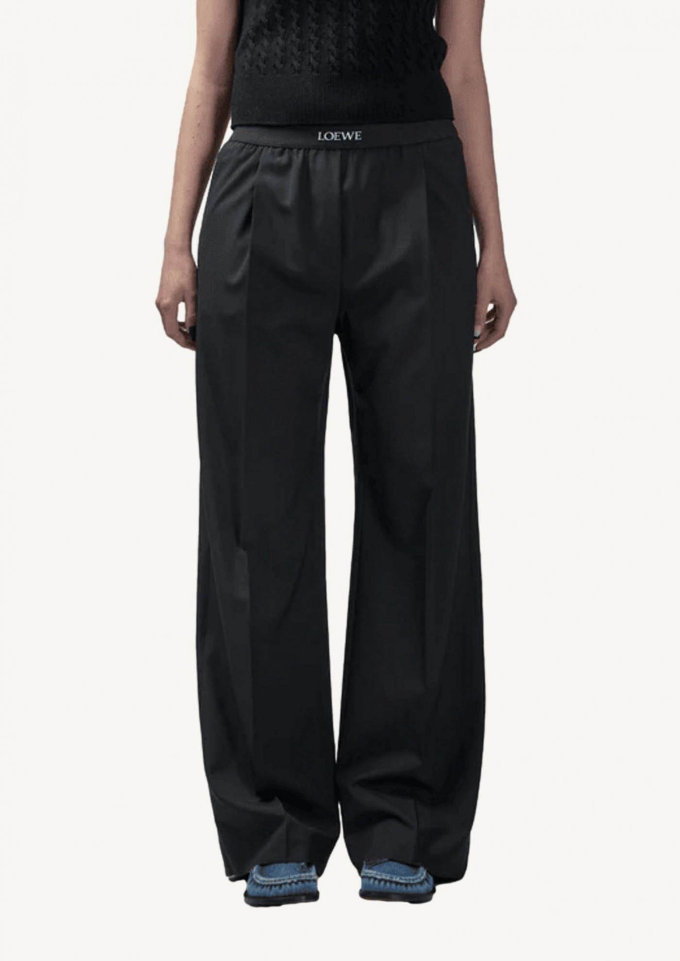 Loewe black wool trousers