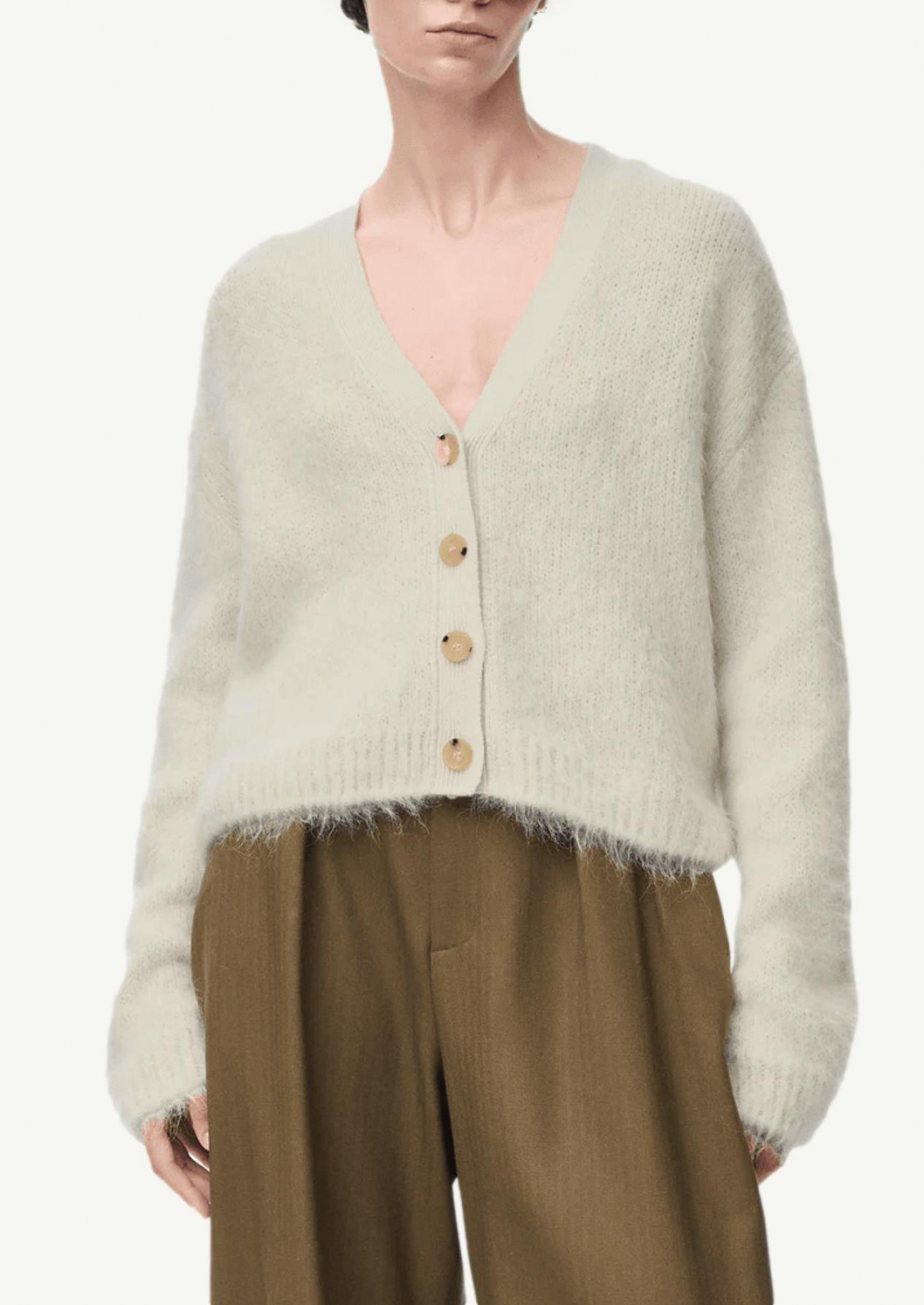 Alpaca and wool blend cardigan