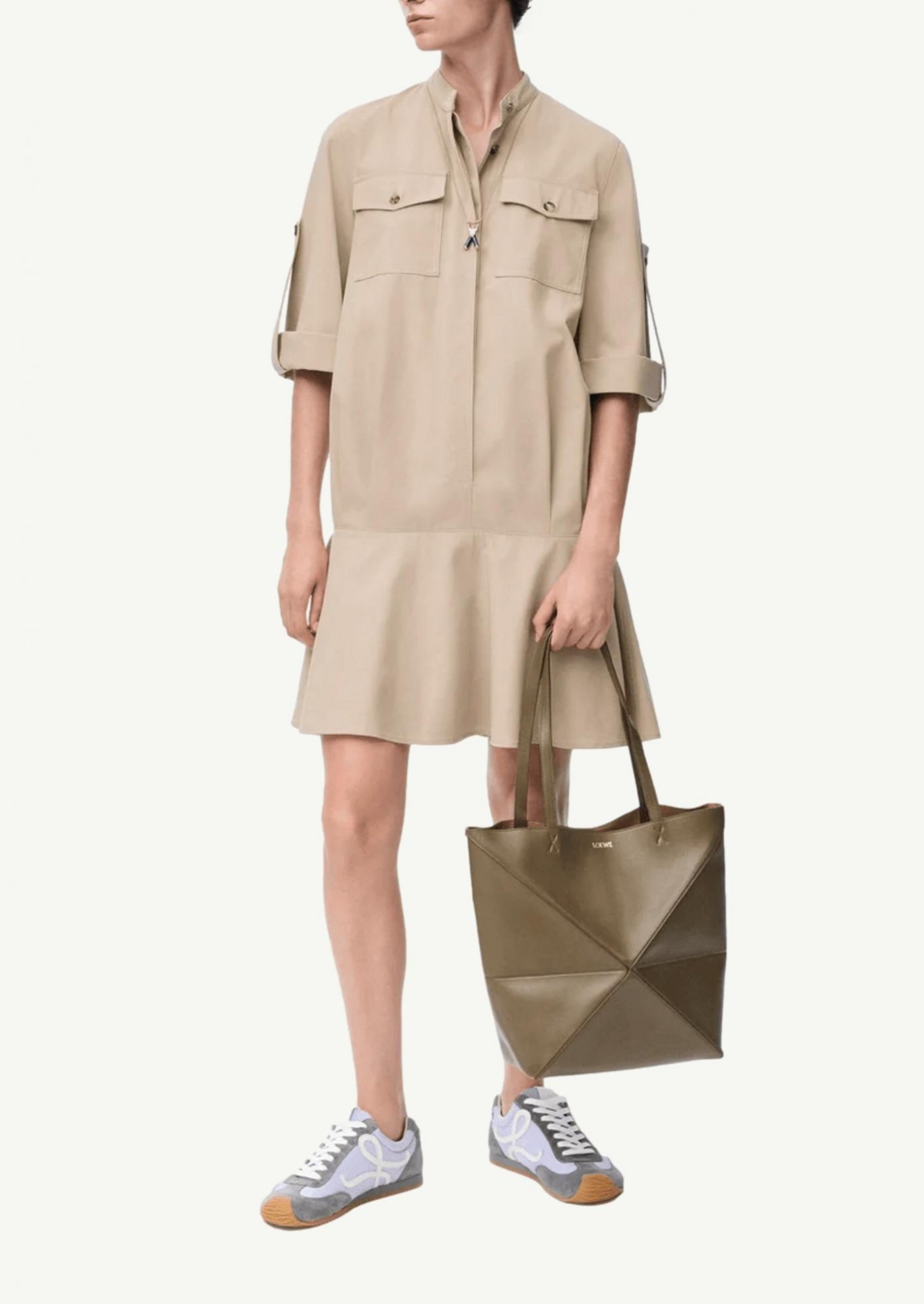 Beige cotton dress