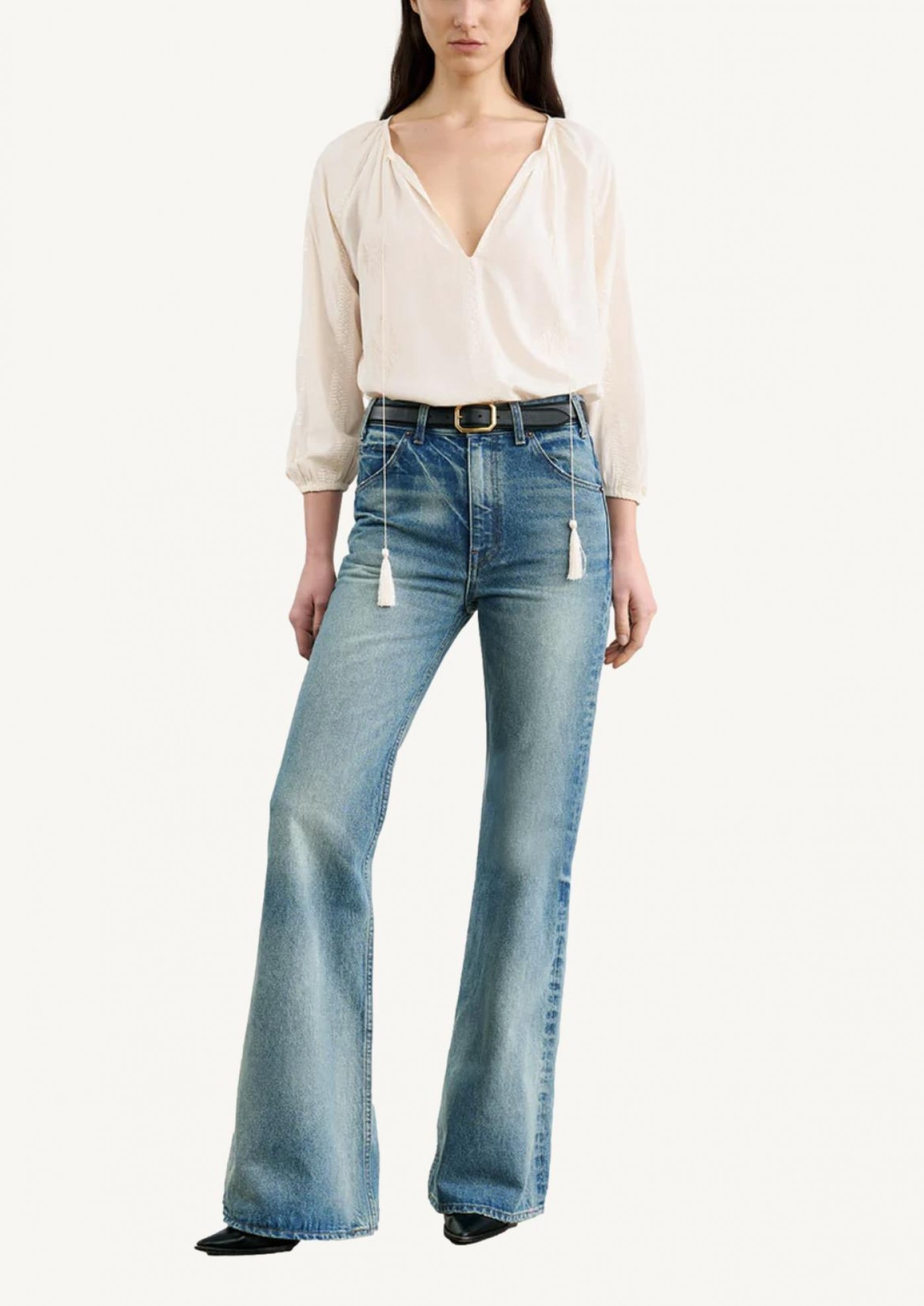 Ivory cristo silk blouse