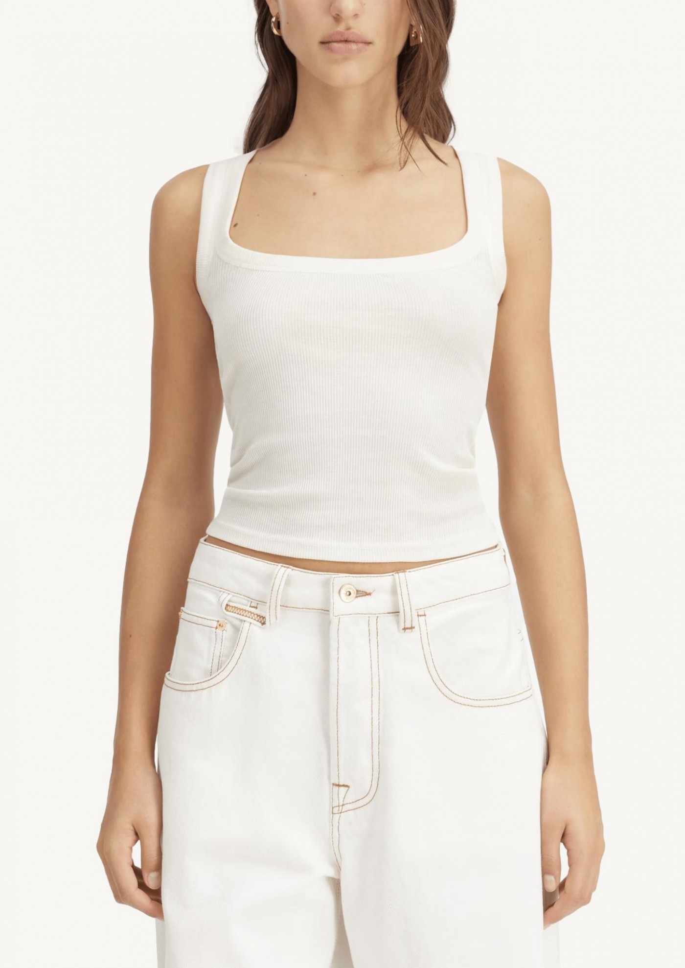 The white Gros Grain tank top