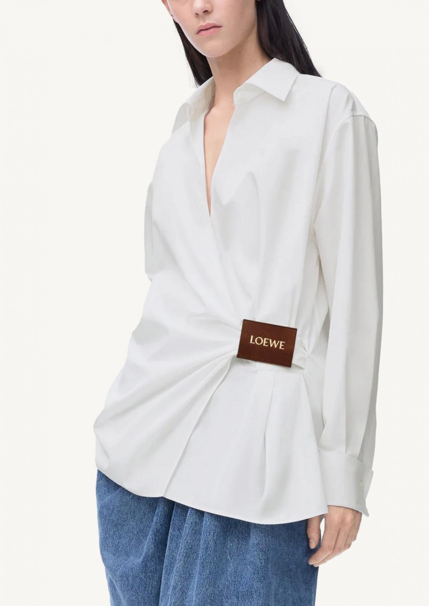 Chemise drapée en coton
