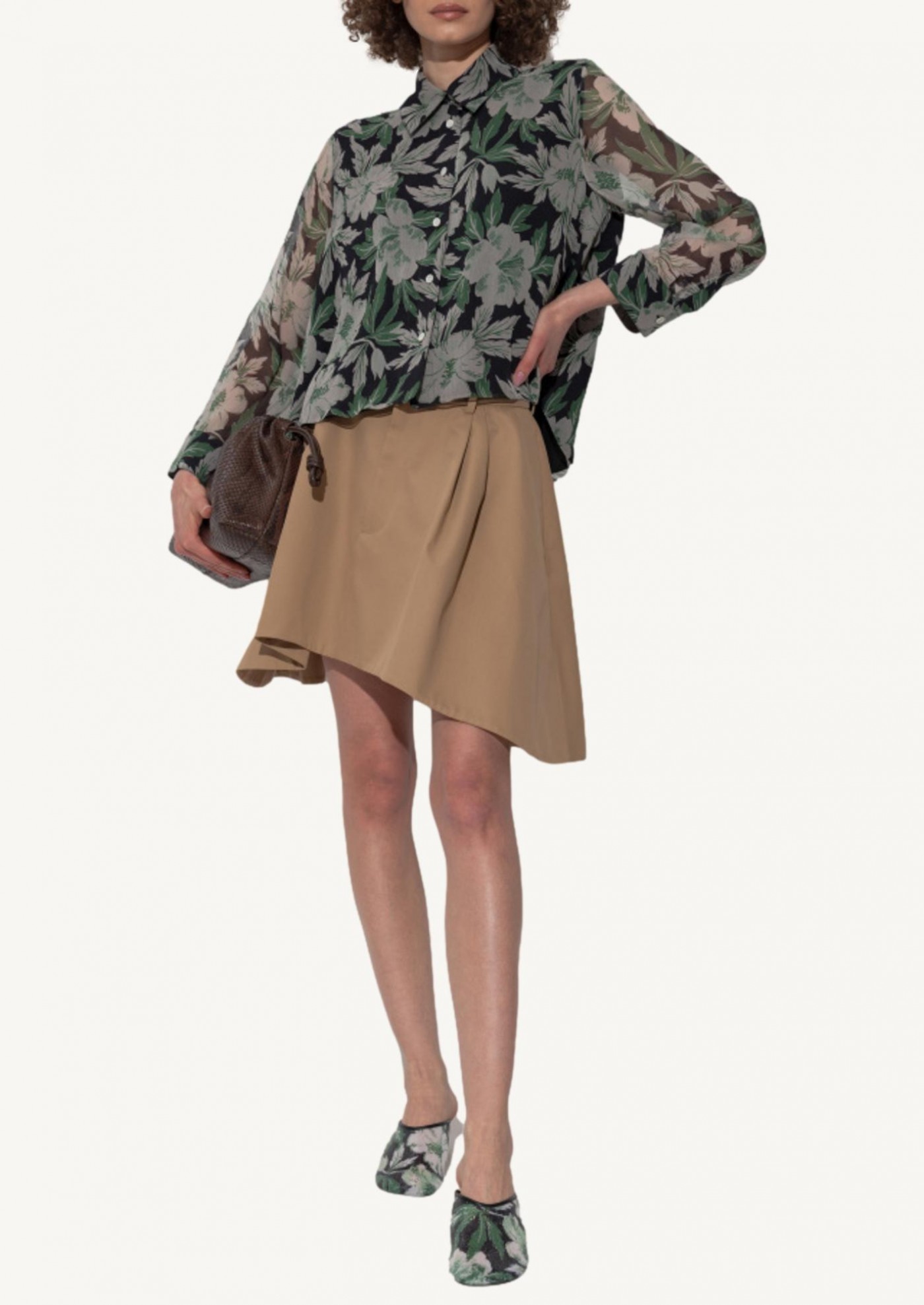 Jupe évasé beige