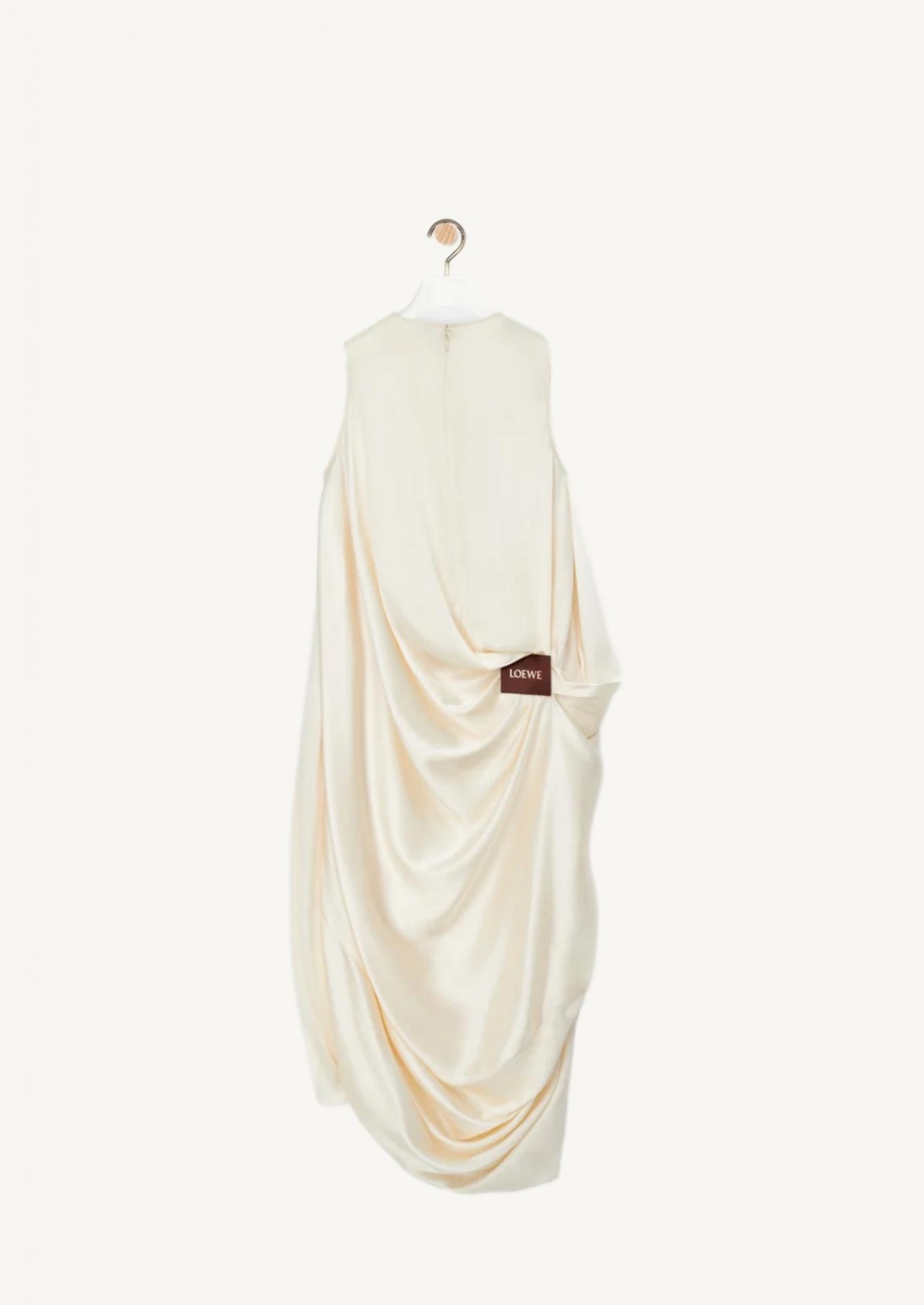 Ivory silk draped dress