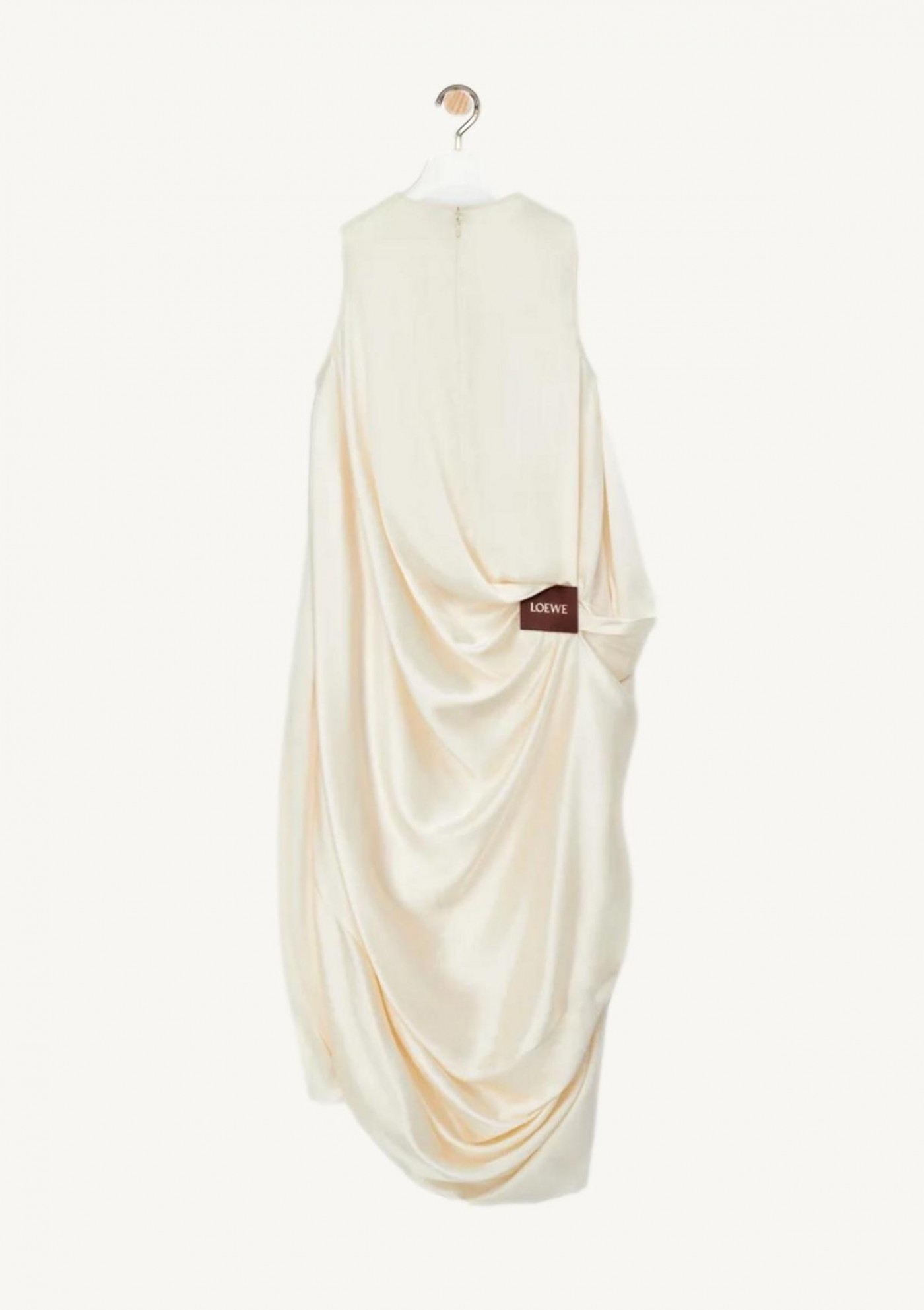 Ivory silk draped dress