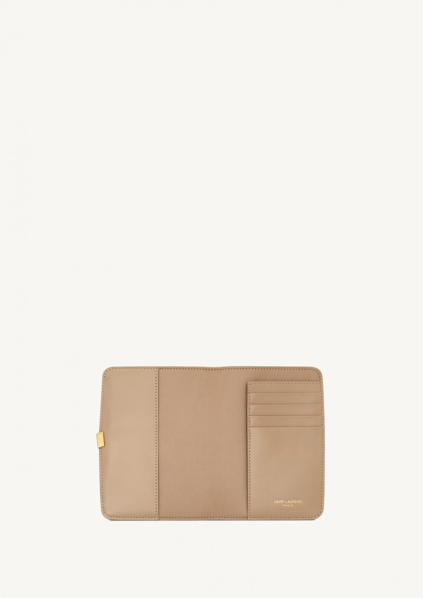 Voltaire passport cover in toffee box Saint Laurent