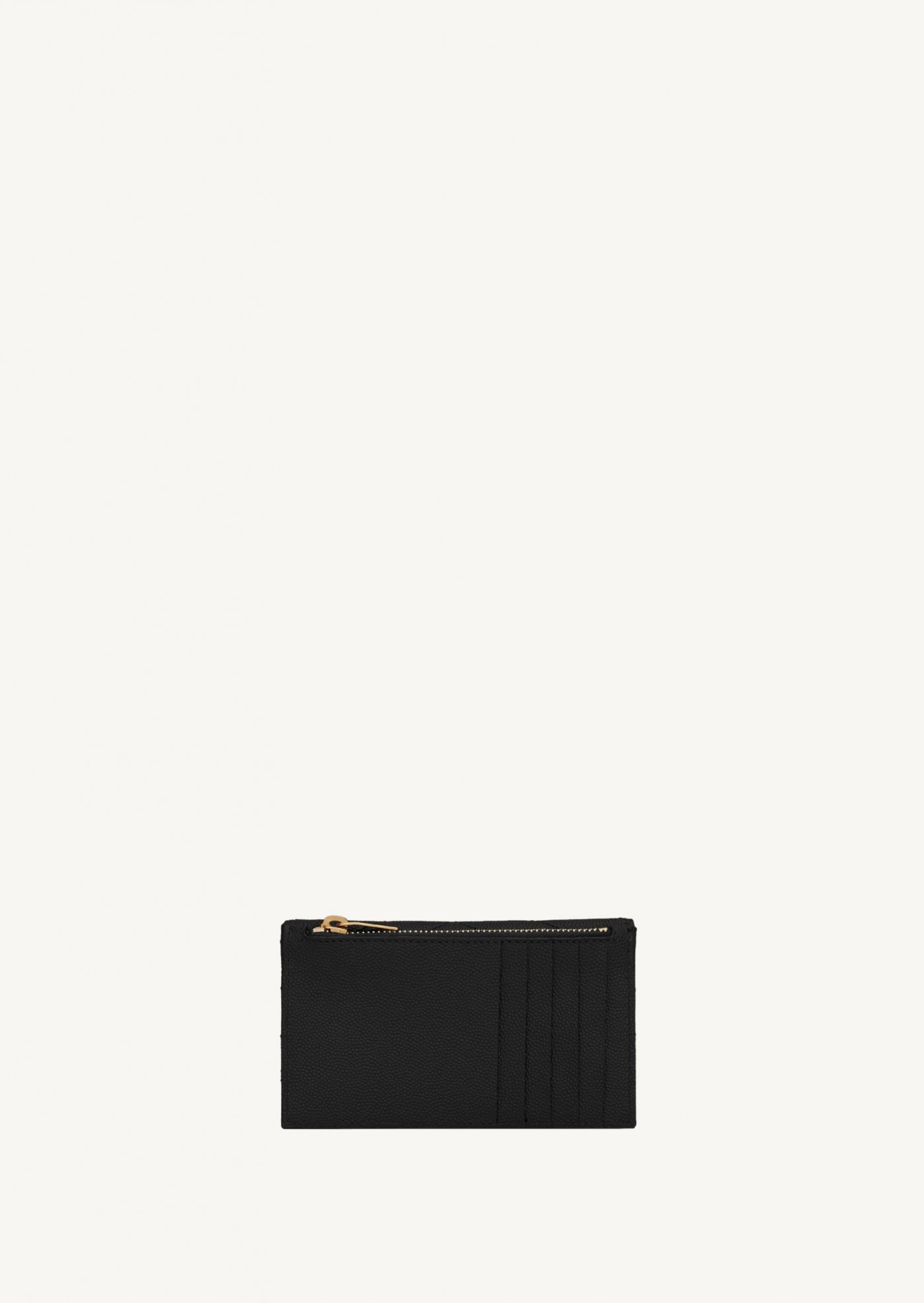 Cassandre fragments cardholder with flap in black powder grain leather
