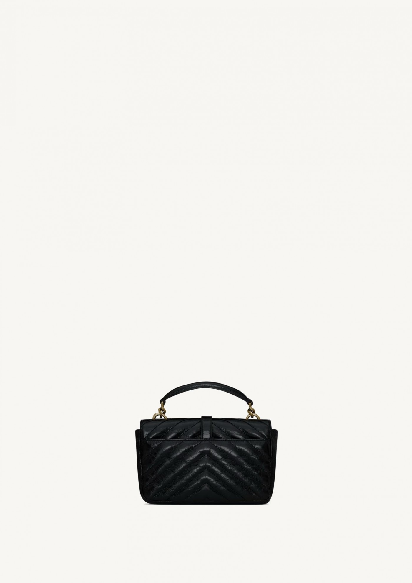 Mini college en cuir brillant noir