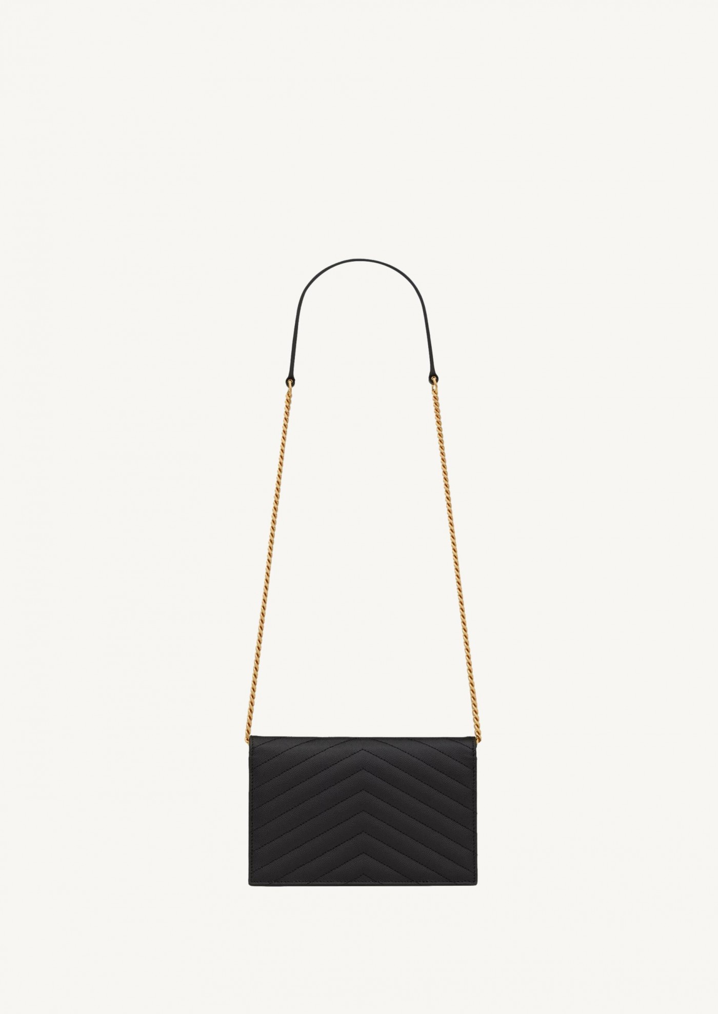 Cassandre envelope chain wallet grain de poudre noir et or