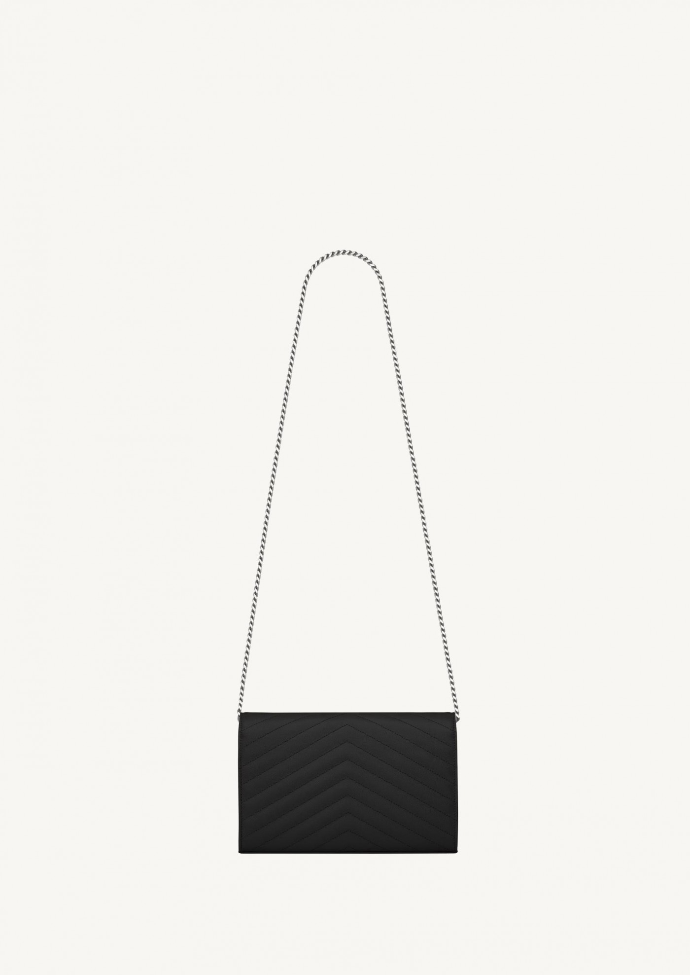 Cassandre classic chain wallet grain de poudre noir et argent
