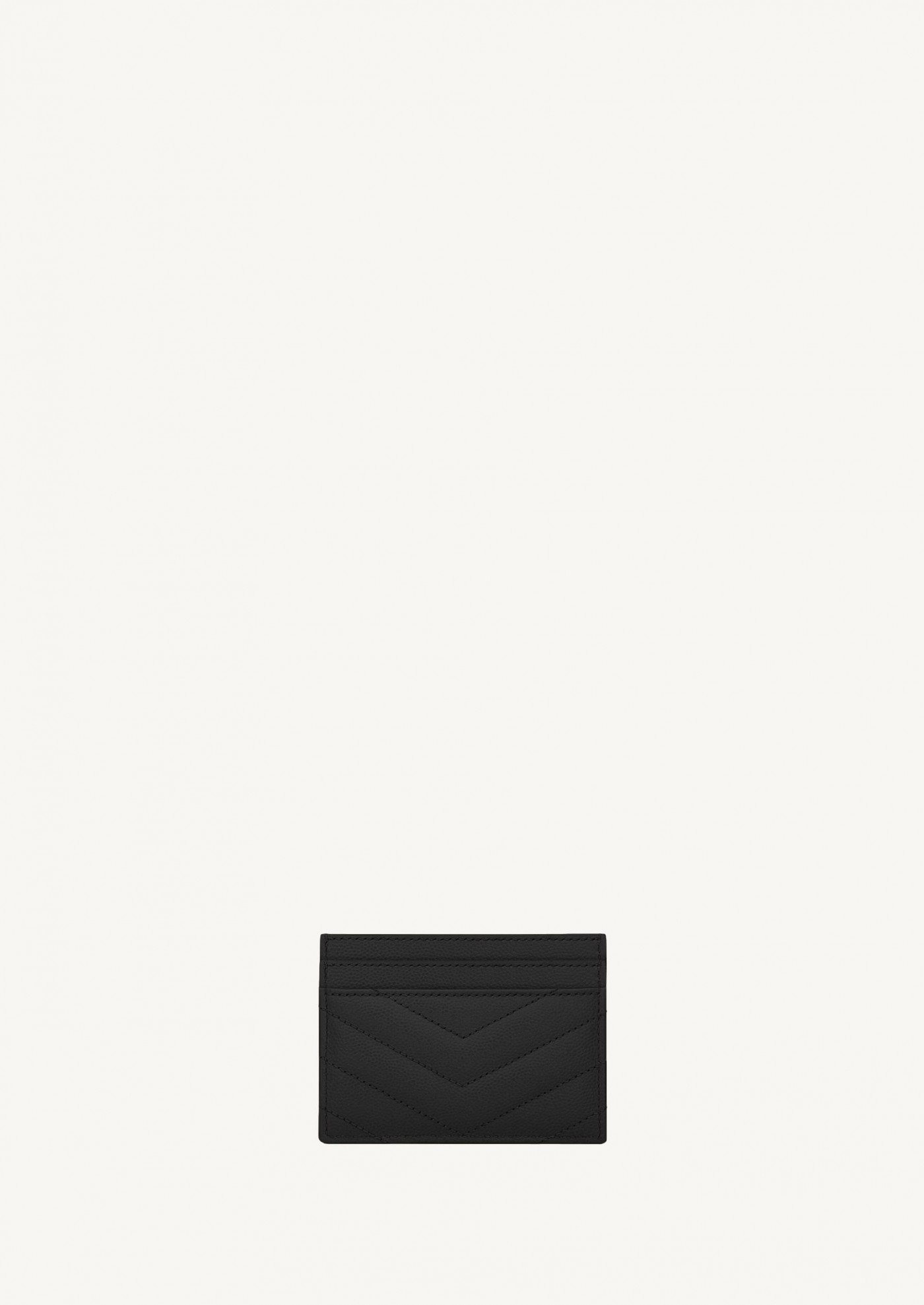Cassandre cardholder in black/silver powder grain leather