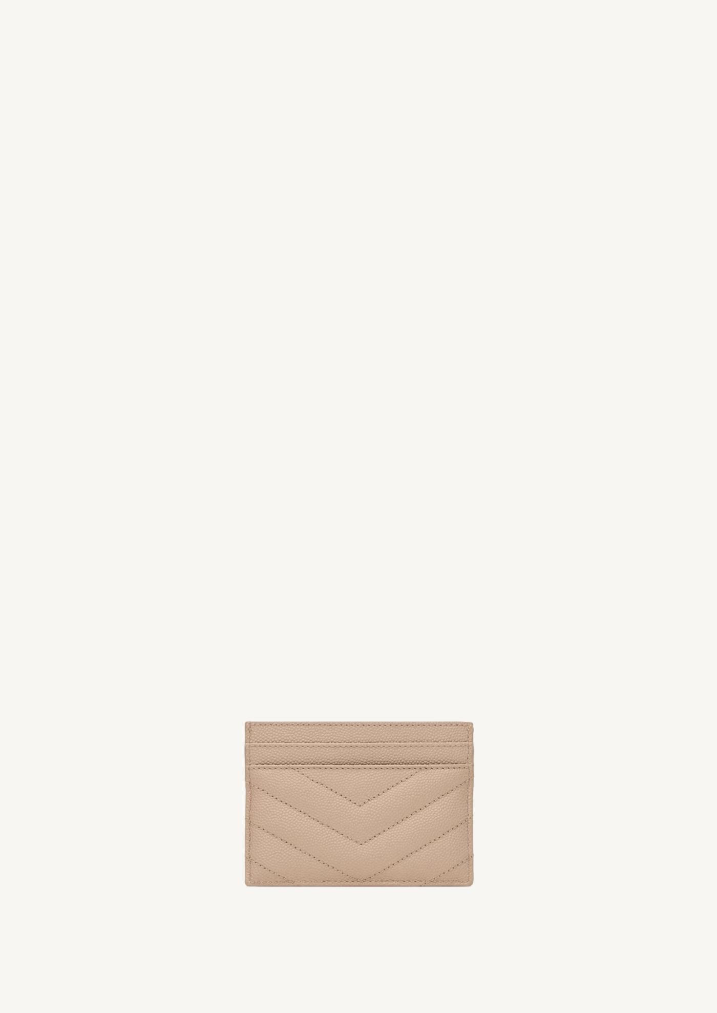 Cassandre cardholder in beige powder grain leather