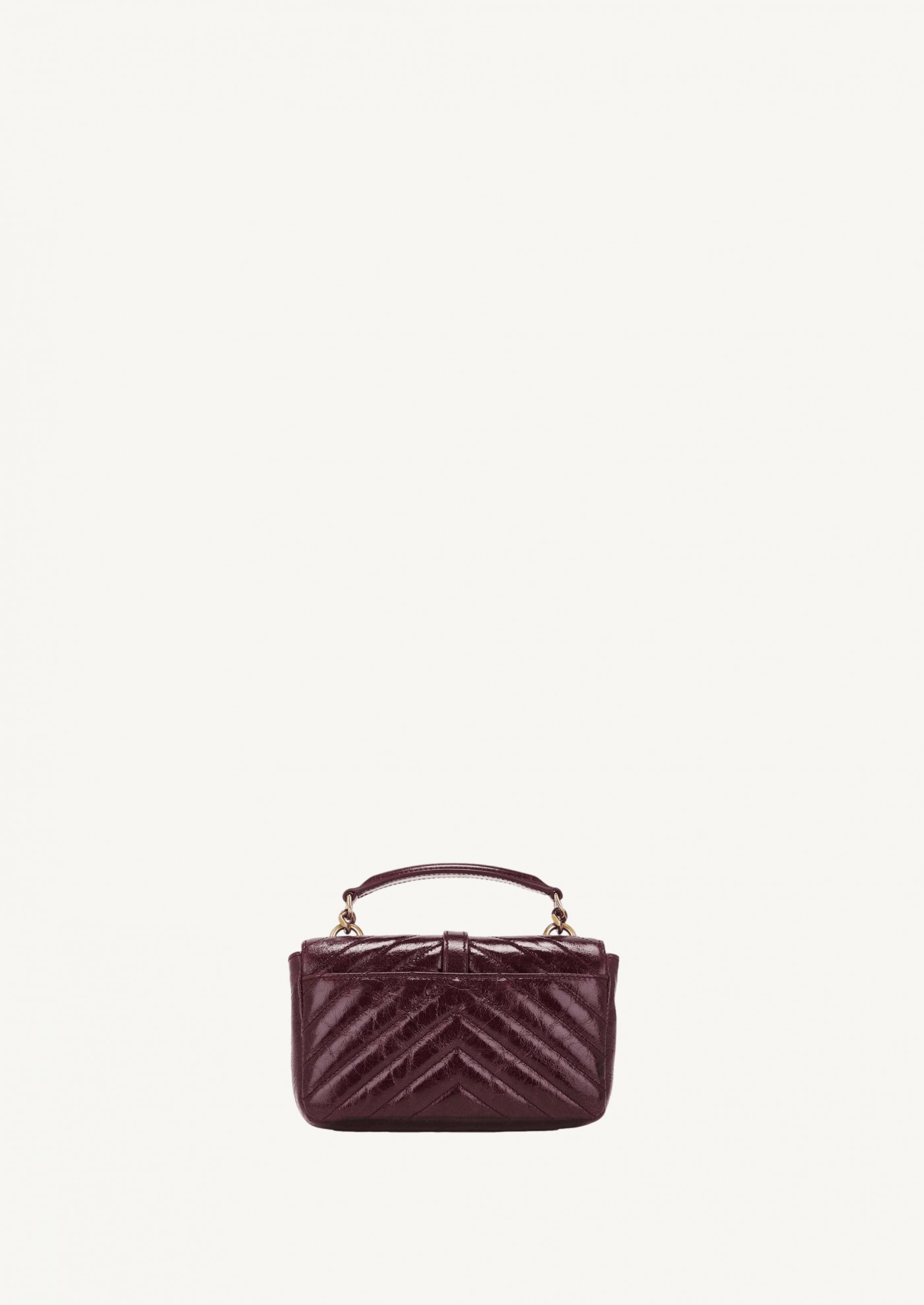 Mini college in glossy leather hot wine