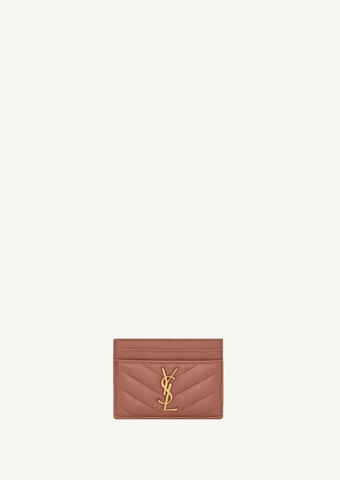 Cassandre porte-cartes en cuir d'agneau pink barely