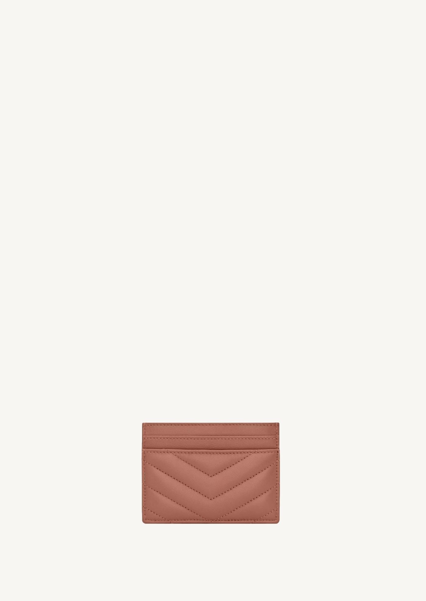 Cassandre porte-cartes en cuir d'agneau pink barely