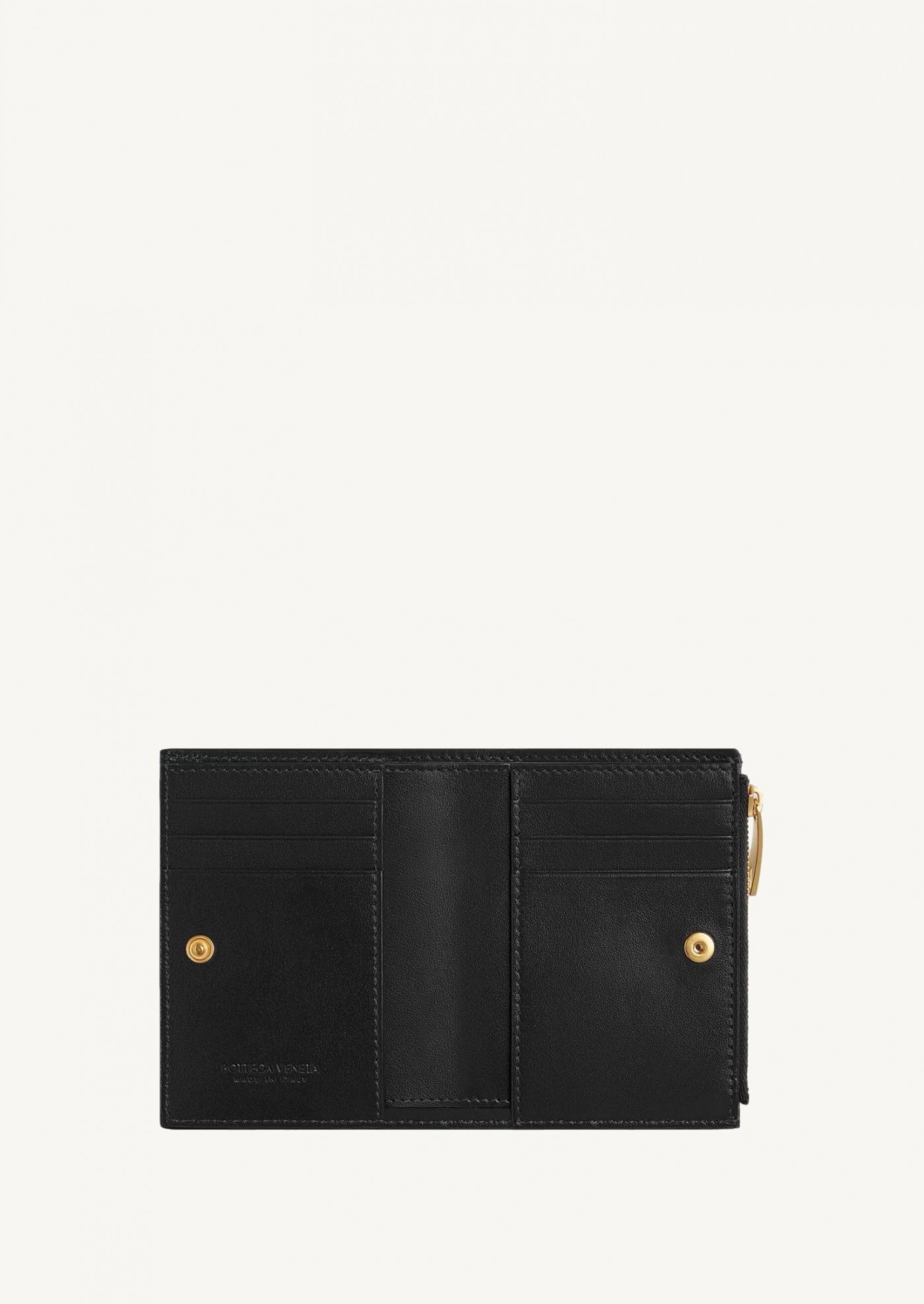 Intrecciato Small Zipped Bifold Wallet black