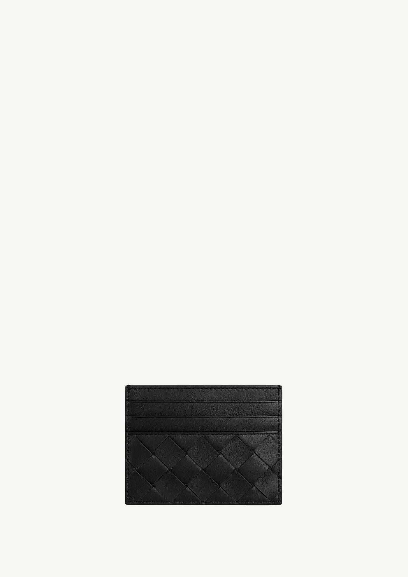 Intrecciato Credit Card Case in black