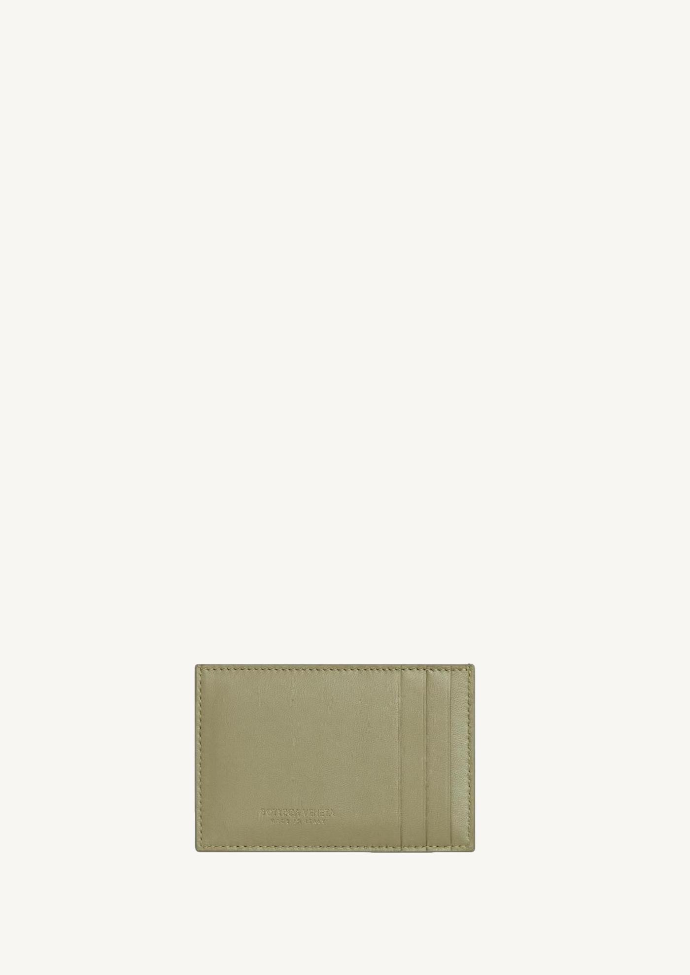 Intreccio leather card case tavertine