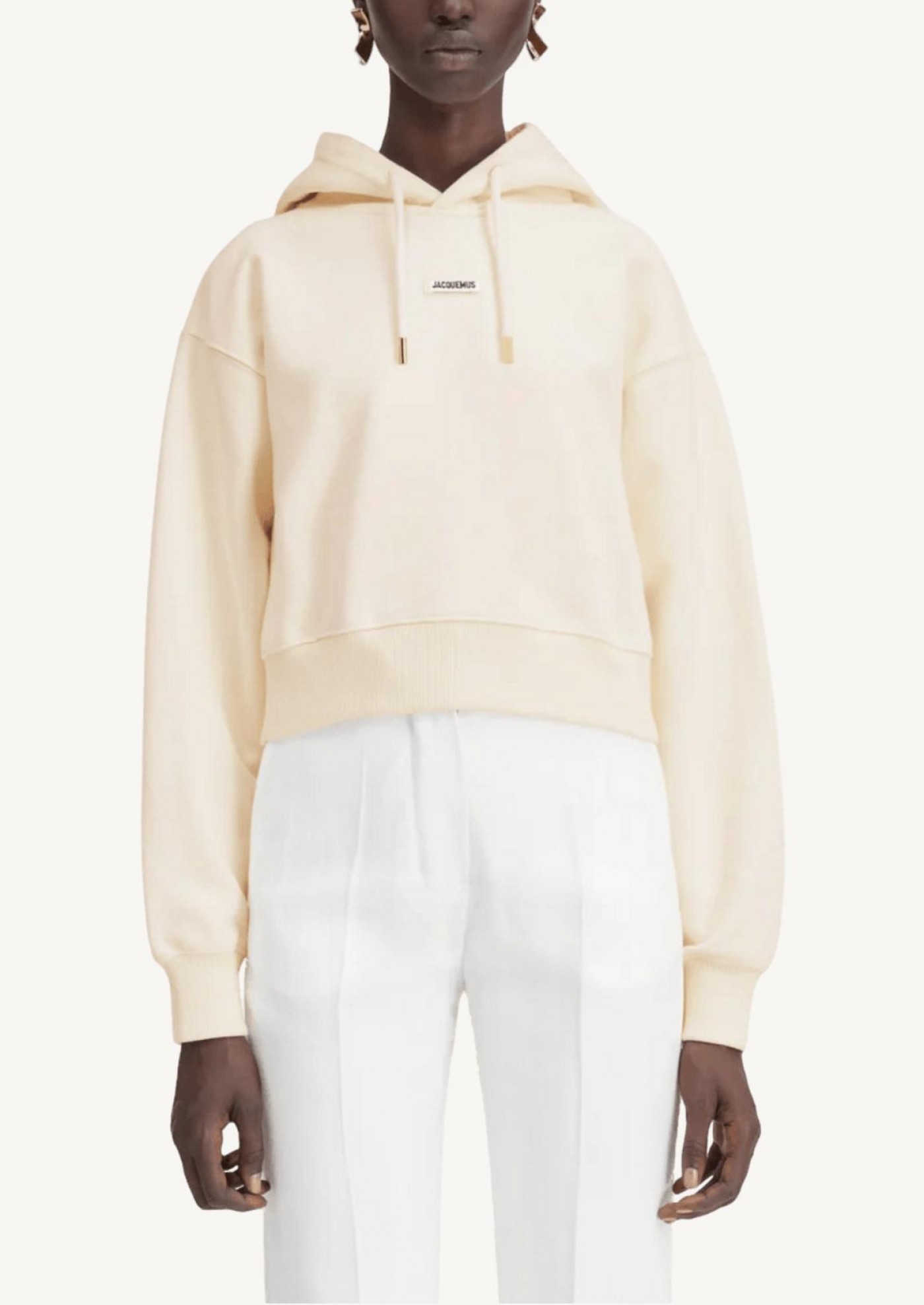Le hoodie gros grain beige