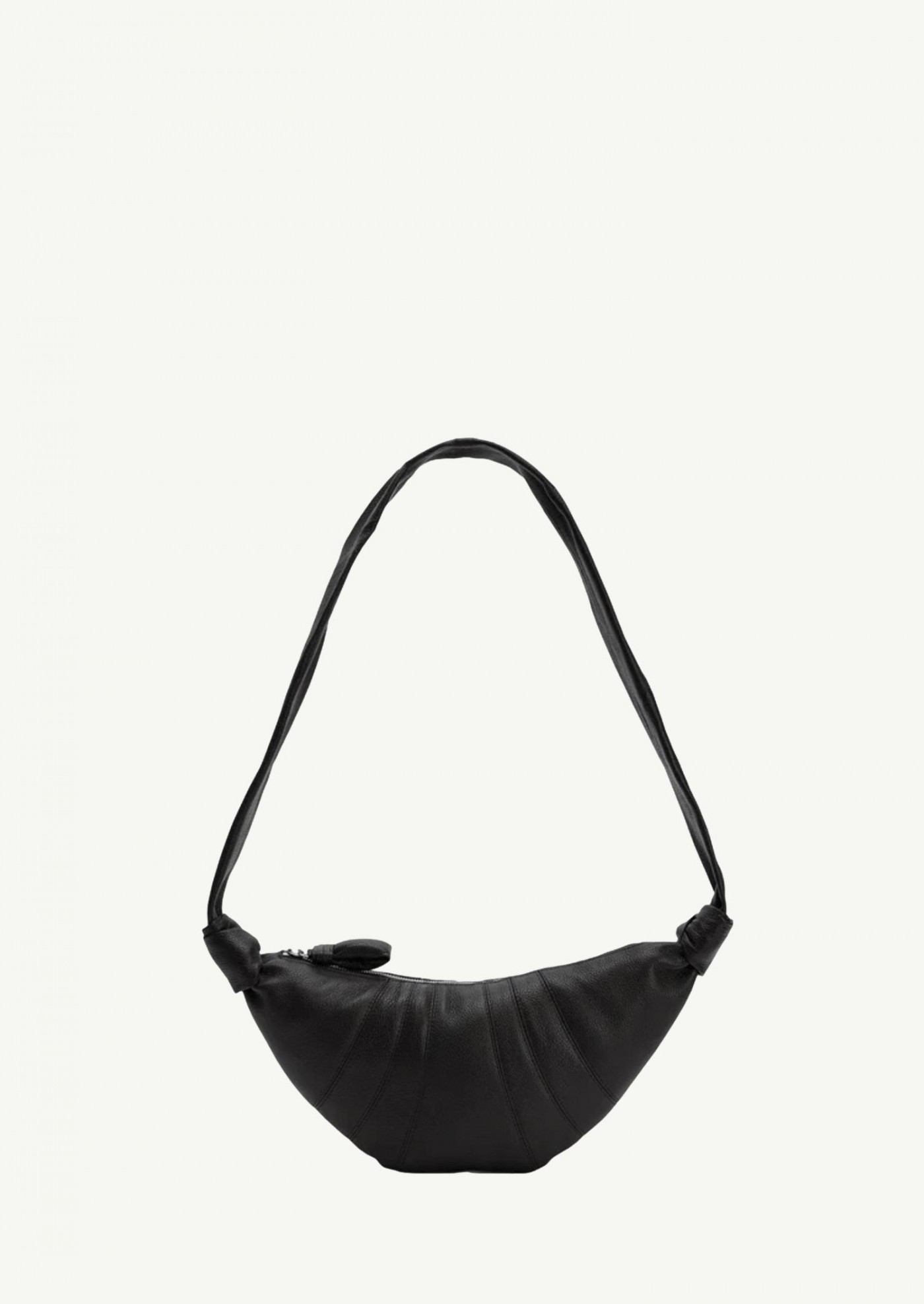 Small black grained croissant bag