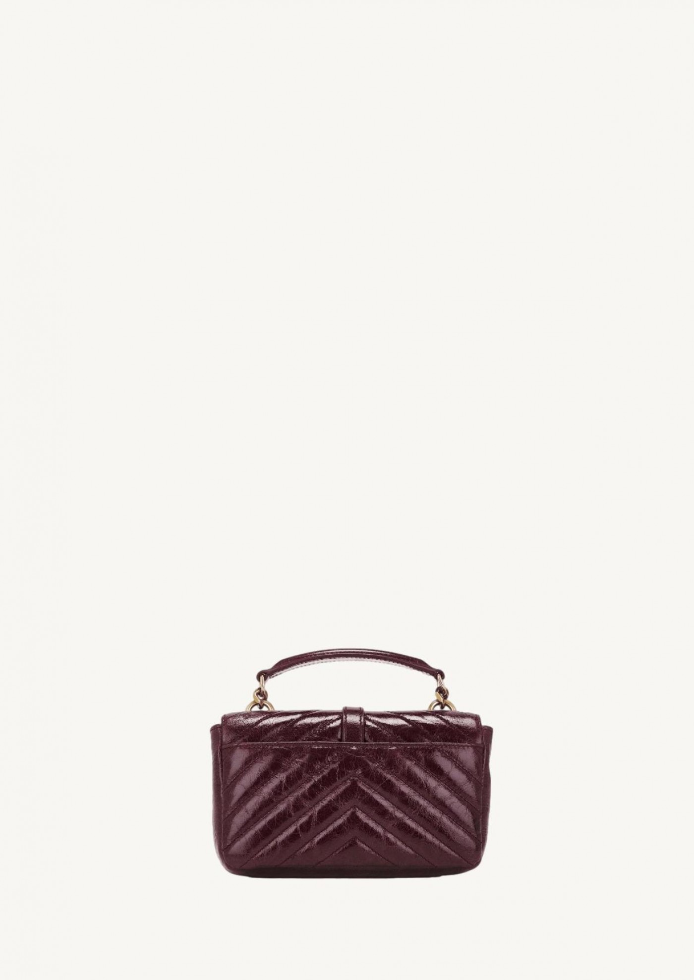 Mini college in glossy leather hot wine